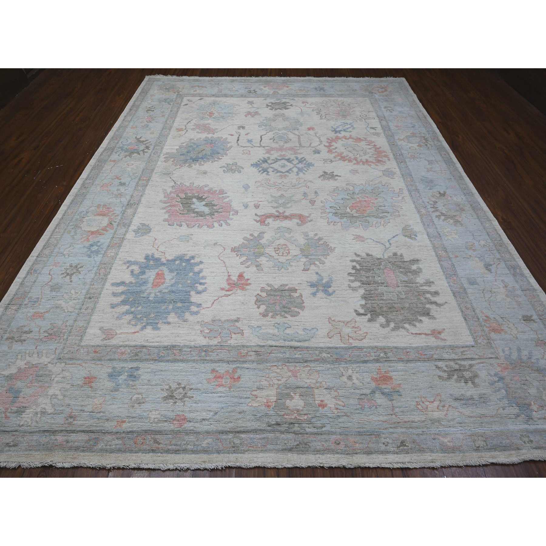 Oushak-And-Peshawar-Hand-Knotted-Rug-444625