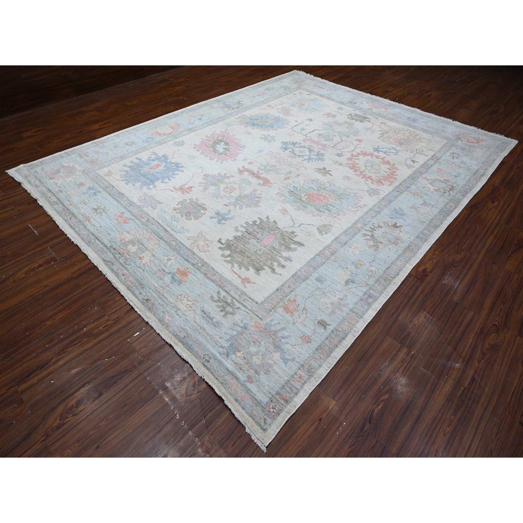 Oushak-And-Peshawar-Hand-Knotted-Rug-444625