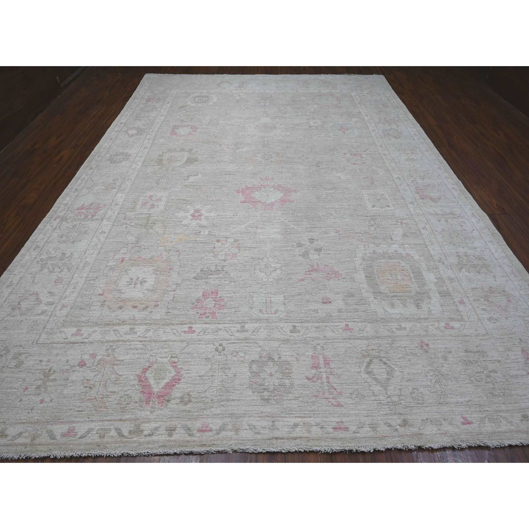 Oushak-And-Peshawar-Hand-Knotted-Rug-444715