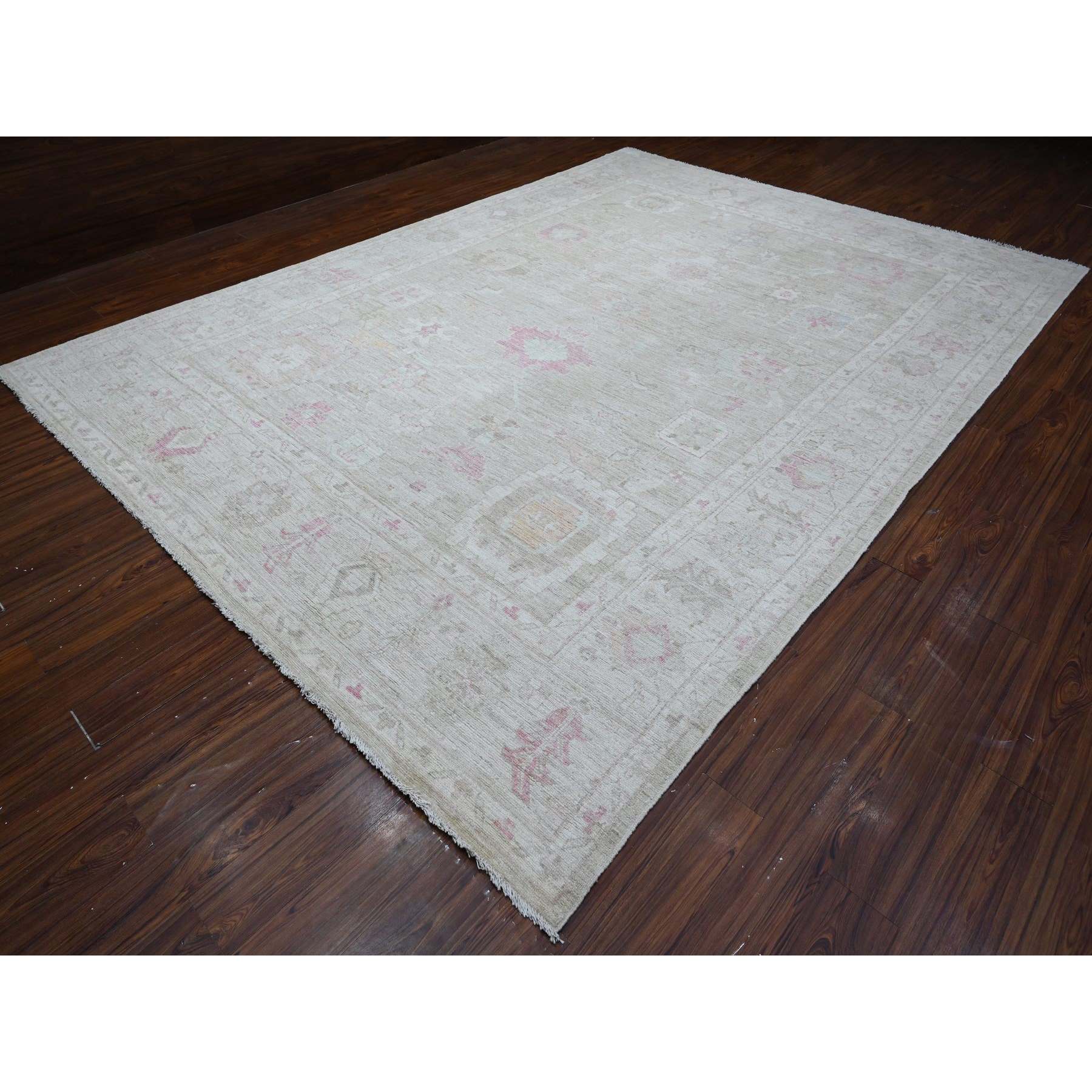 Oushak-And-Peshawar-Hand-Knotted-Rug-444715