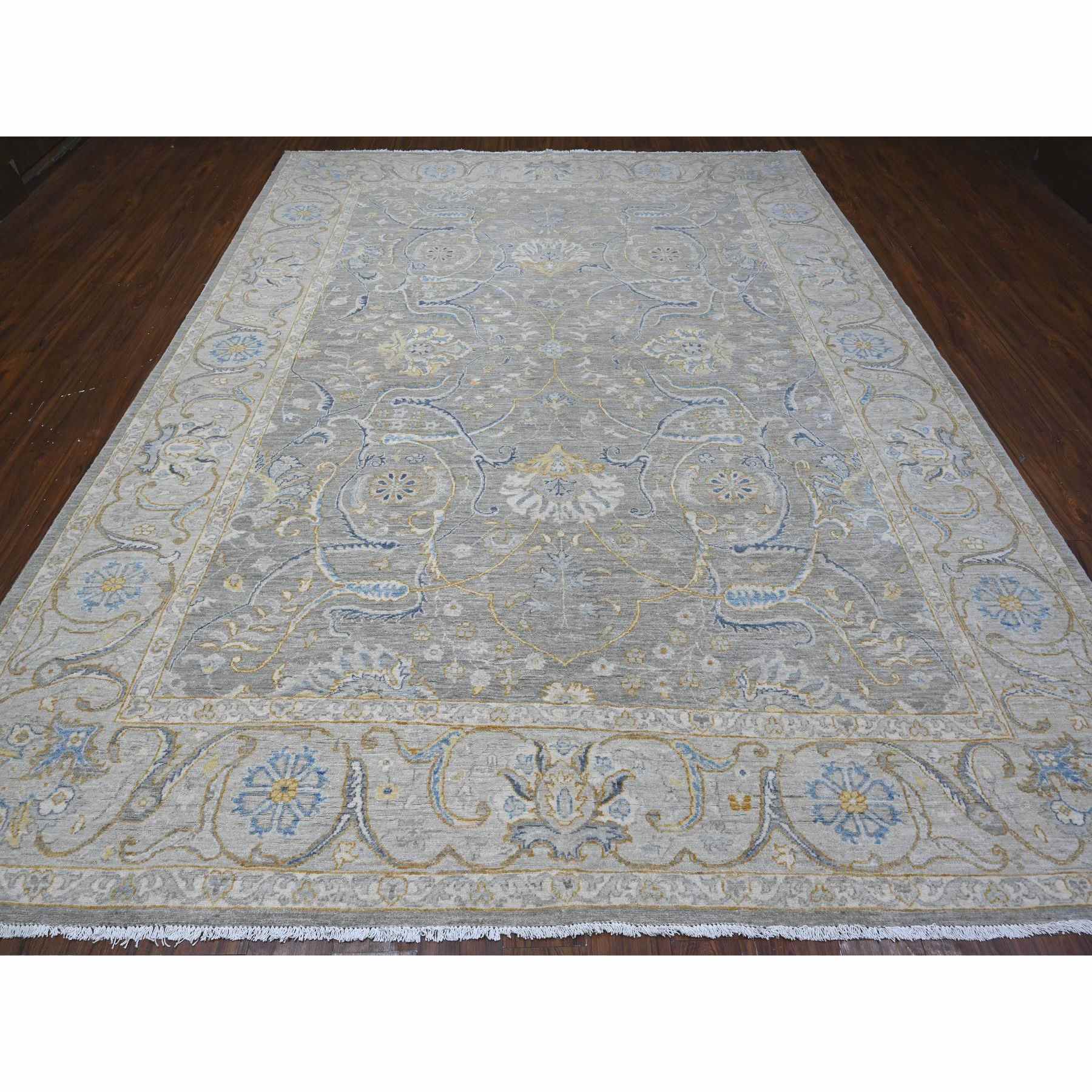 Oushak-And-Peshawar-Hand-Knotted-Rug-444770