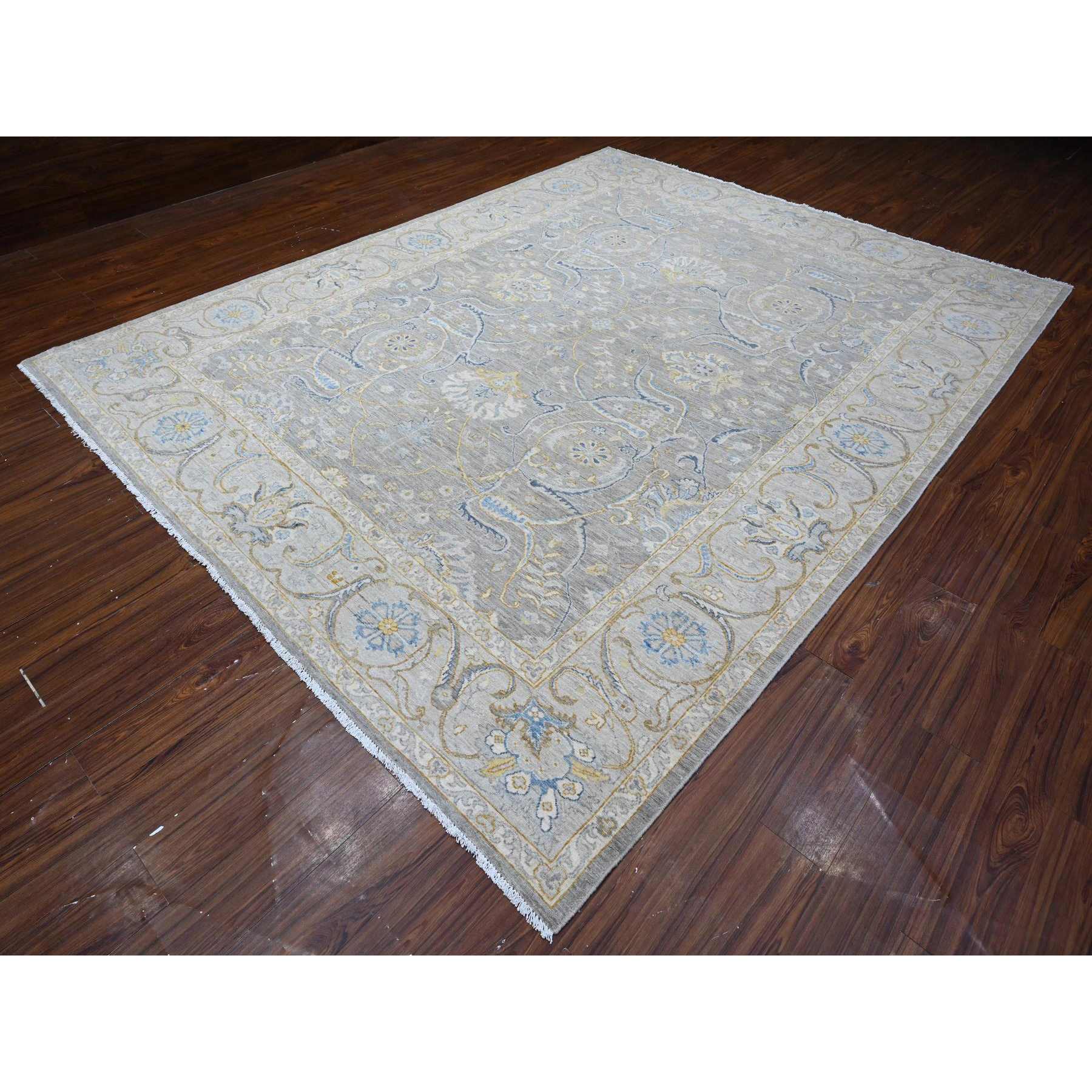 Oushak-And-Peshawar-Hand-Knotted-Rug-444770