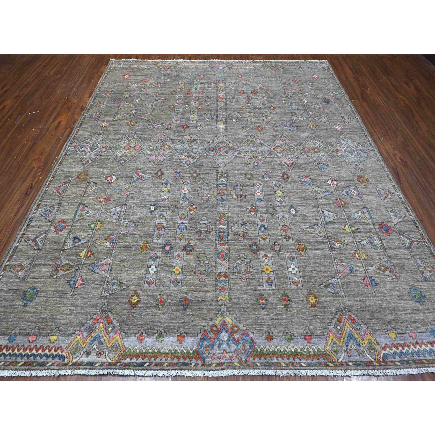 Oushak-And-Peshawar-Hand-Knotted-Rug-444785