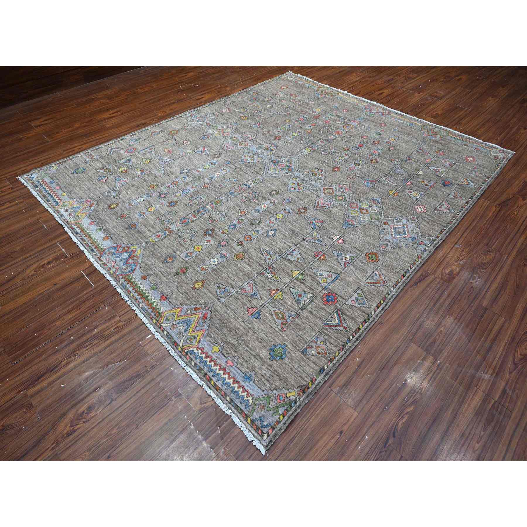 Oushak-And-Peshawar-Hand-Knotted-Rug-444785