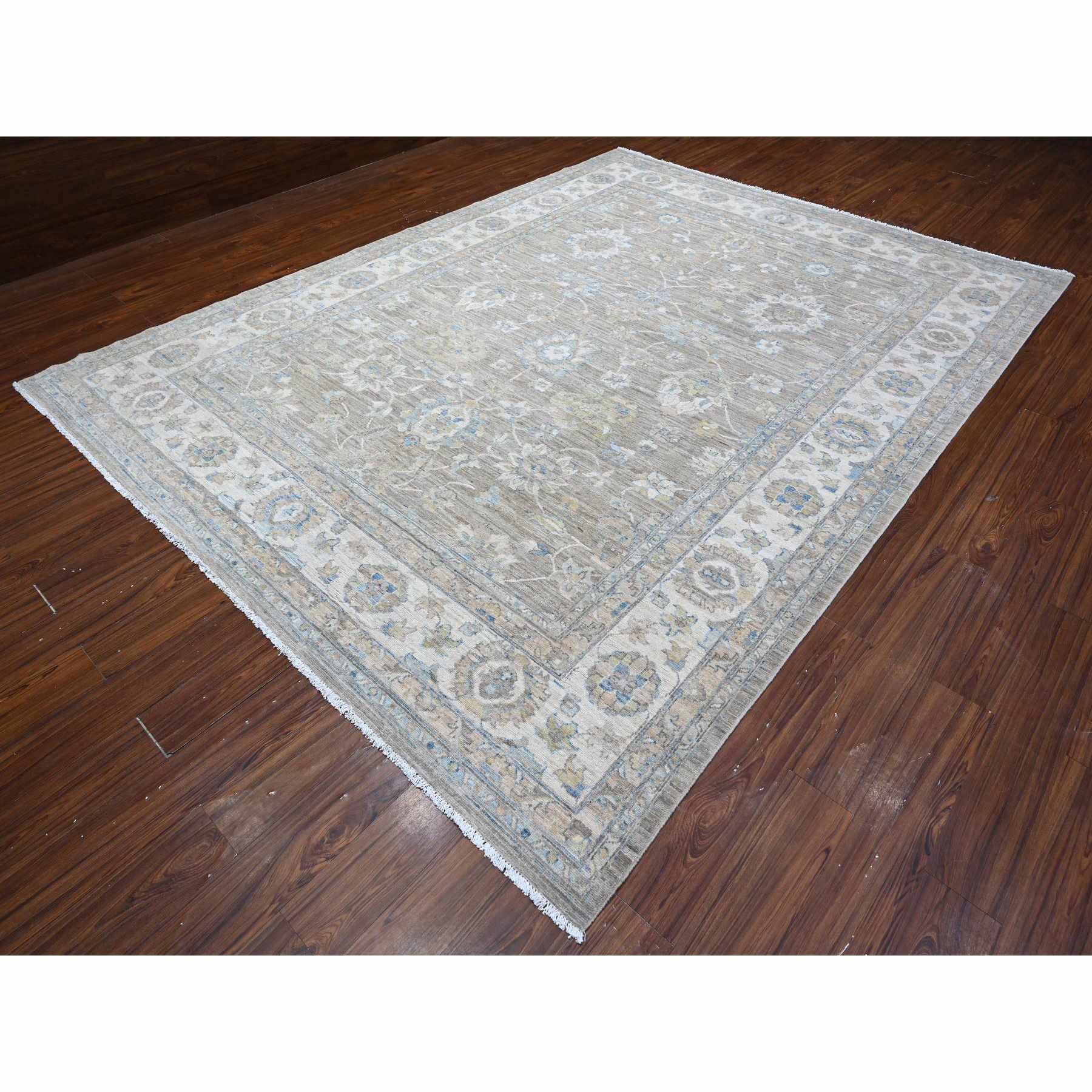 Oushak-And-Peshawar-Hand-Knotted-Rug-444790