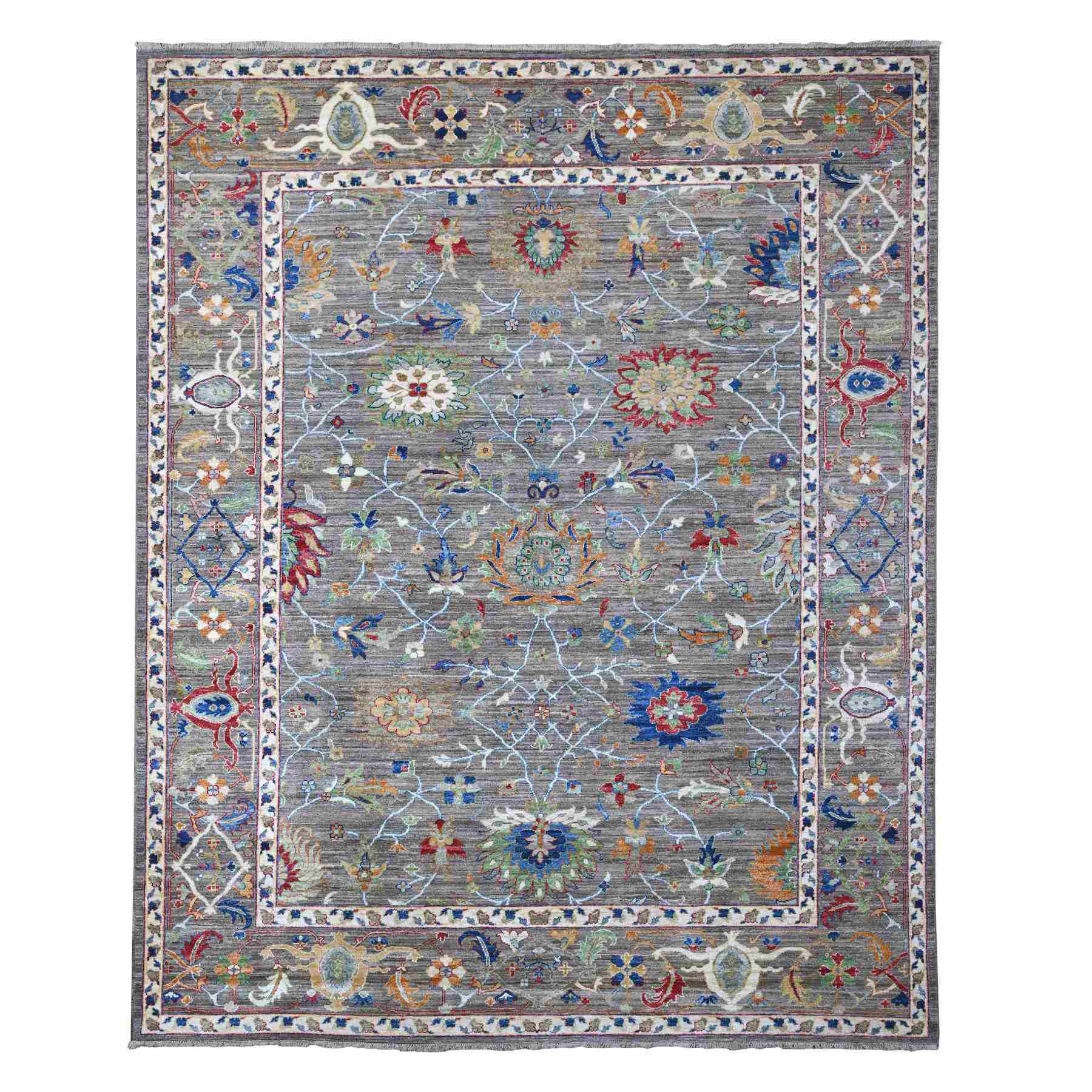 Oushak-And-Peshawar-Hand-Knotted-Rug-444805