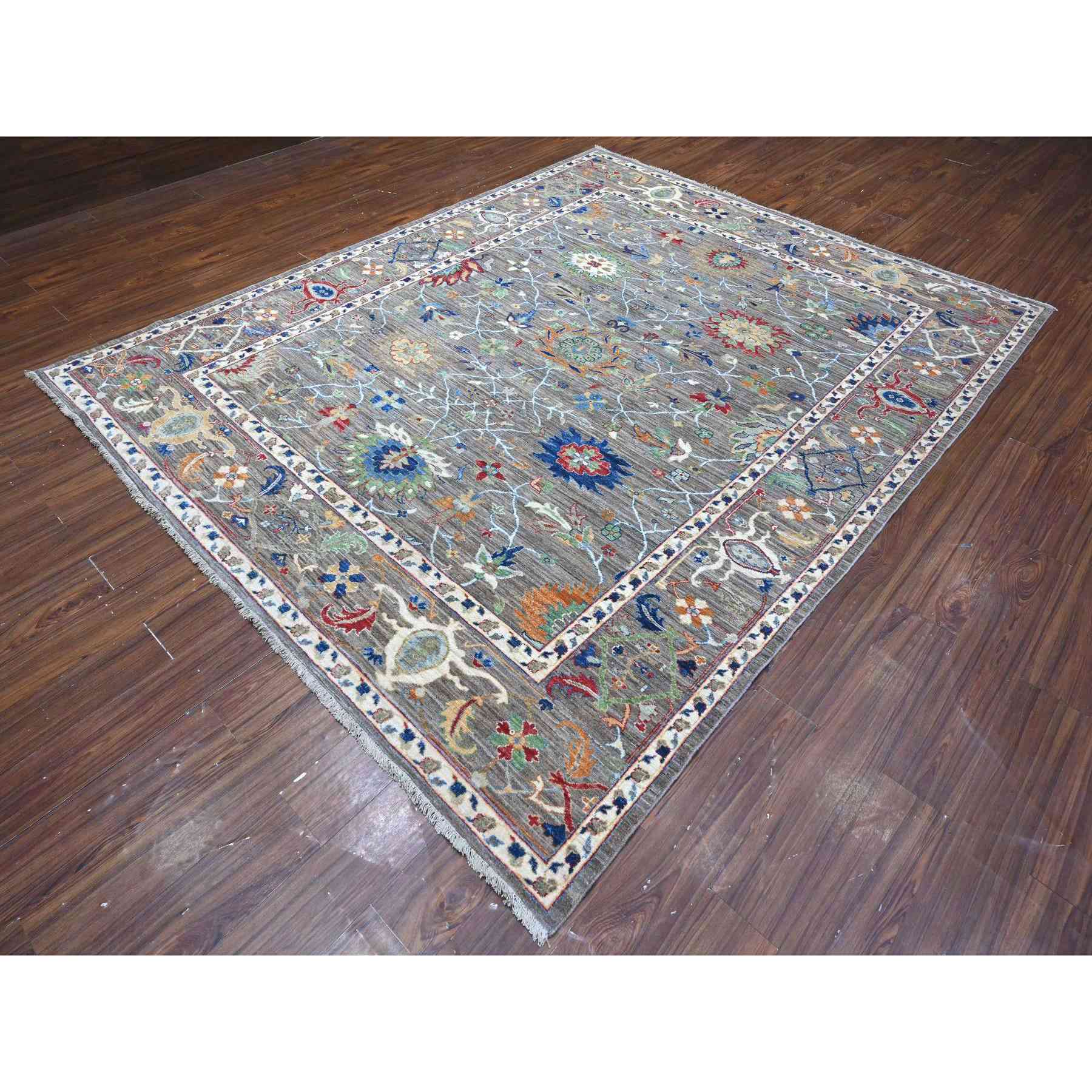 Oushak-And-Peshawar-Hand-Knotted-Rug-444805