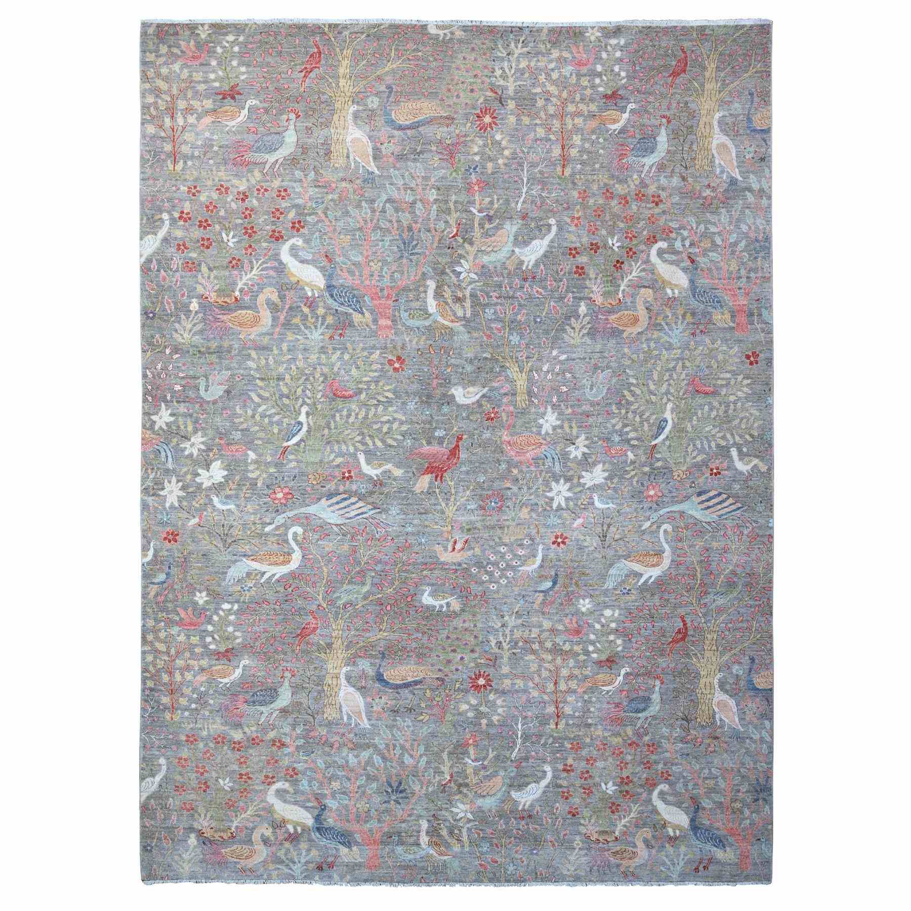 Oushak-And-Peshawar-Hand-Knotted-Rug-444825