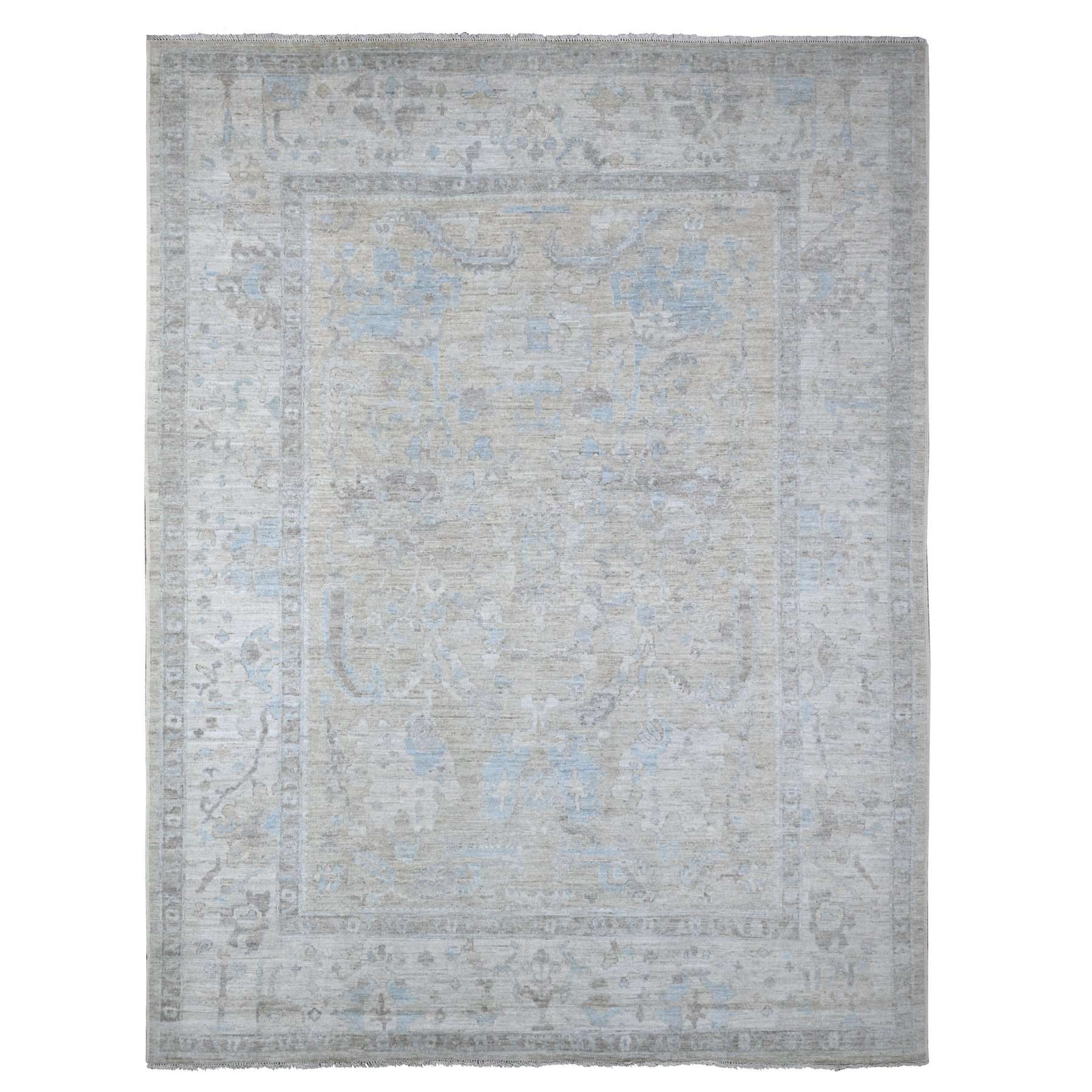 Oushak-And-Peshawar-Hand-Knotted-Rug-444890