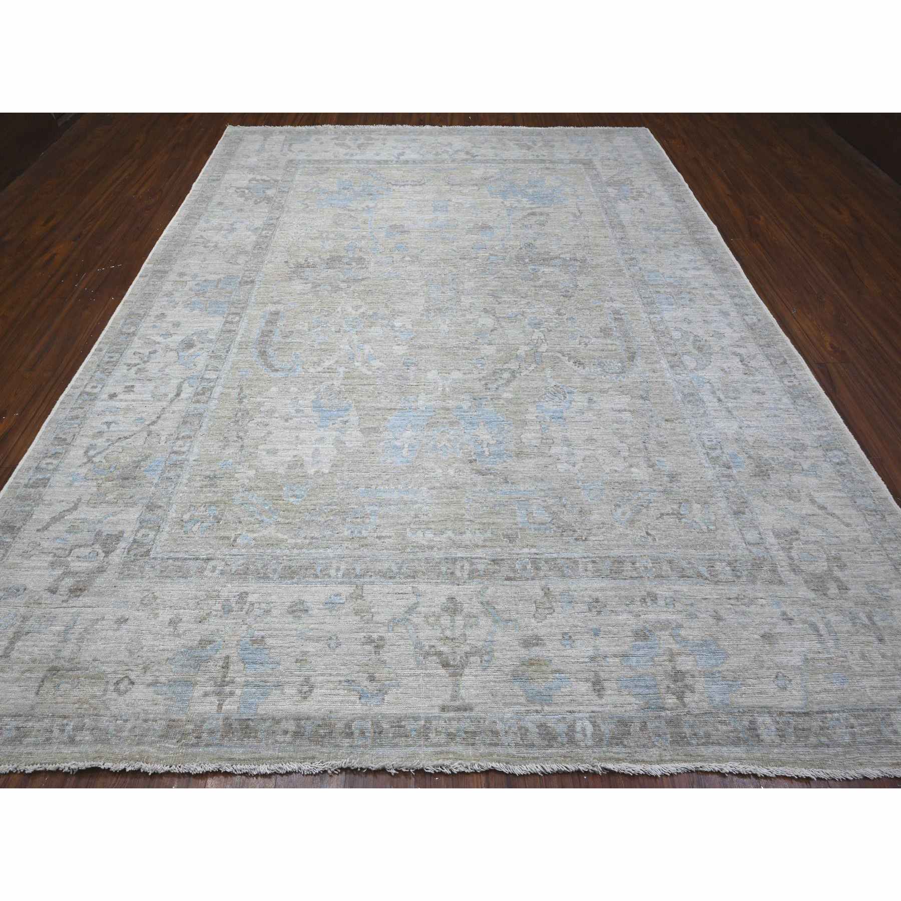 Oushak-And-Peshawar-Hand-Knotted-Rug-444890