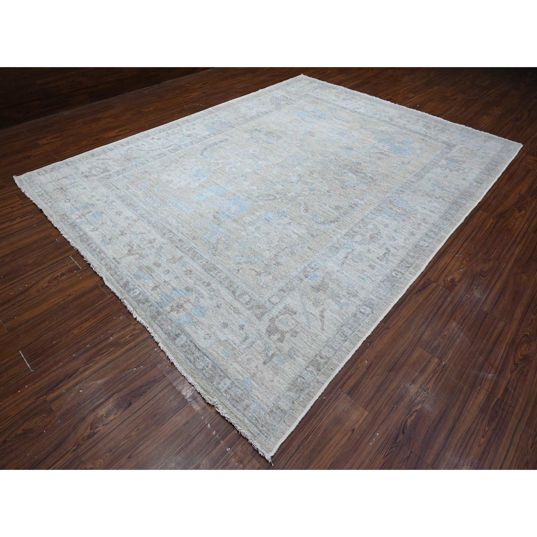 Oushak-And-Peshawar-Hand-Knotted-Rug-444890