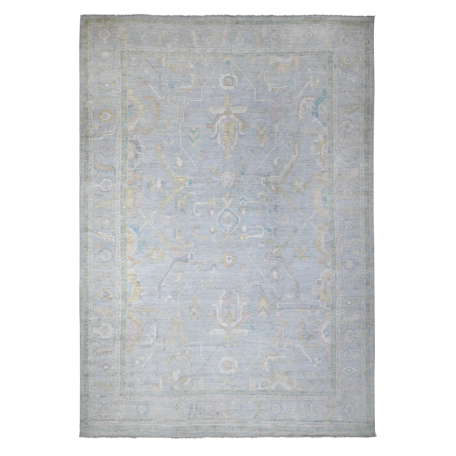 Oushak-And-Peshawar-Hand-Knotted-Rug-444945