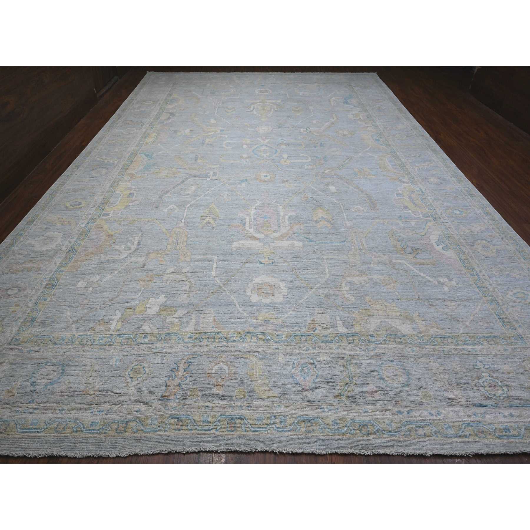 Oushak-And-Peshawar-Hand-Knotted-Rug-444945