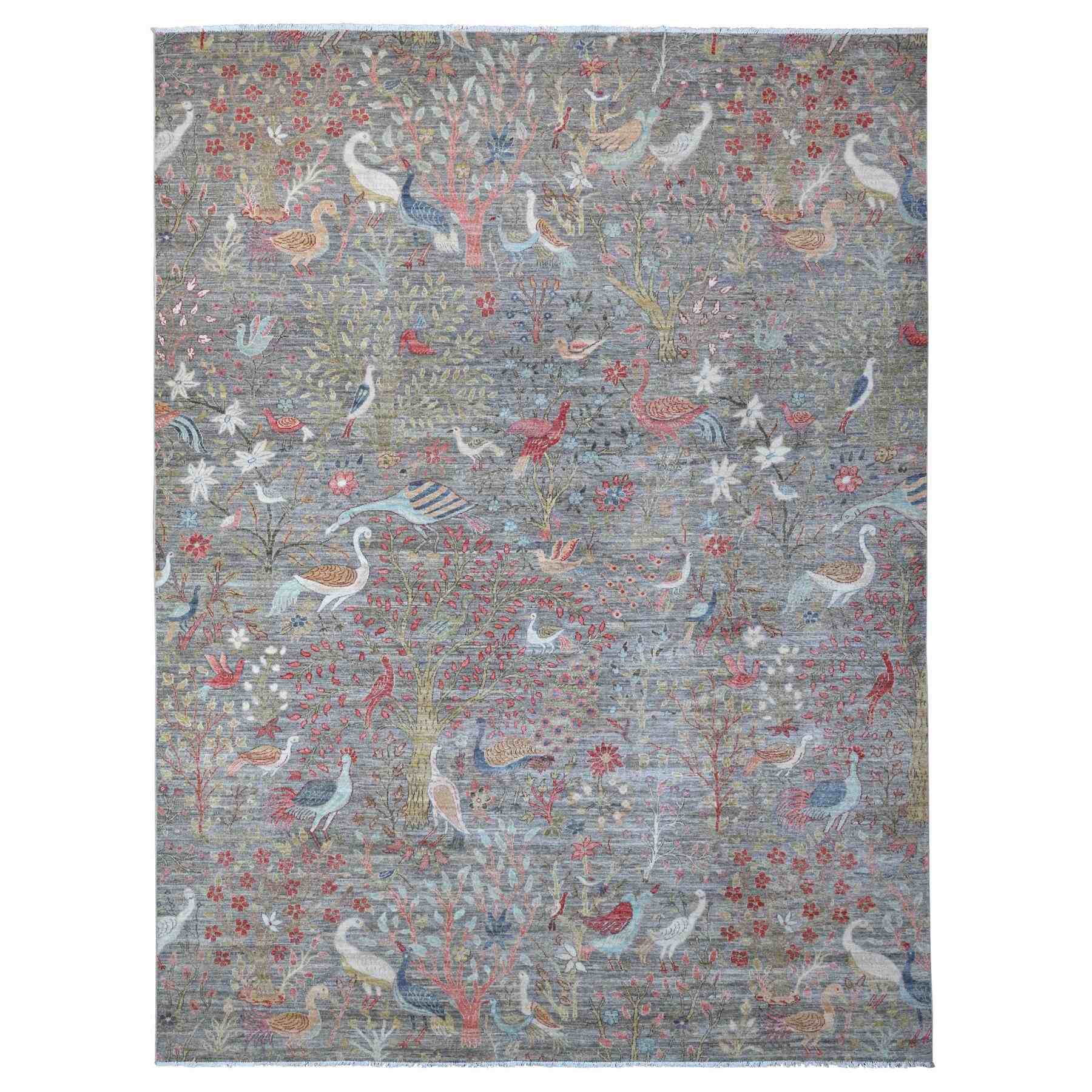 Oushak-And-Peshawar-Hand-Knotted-Rug-444965