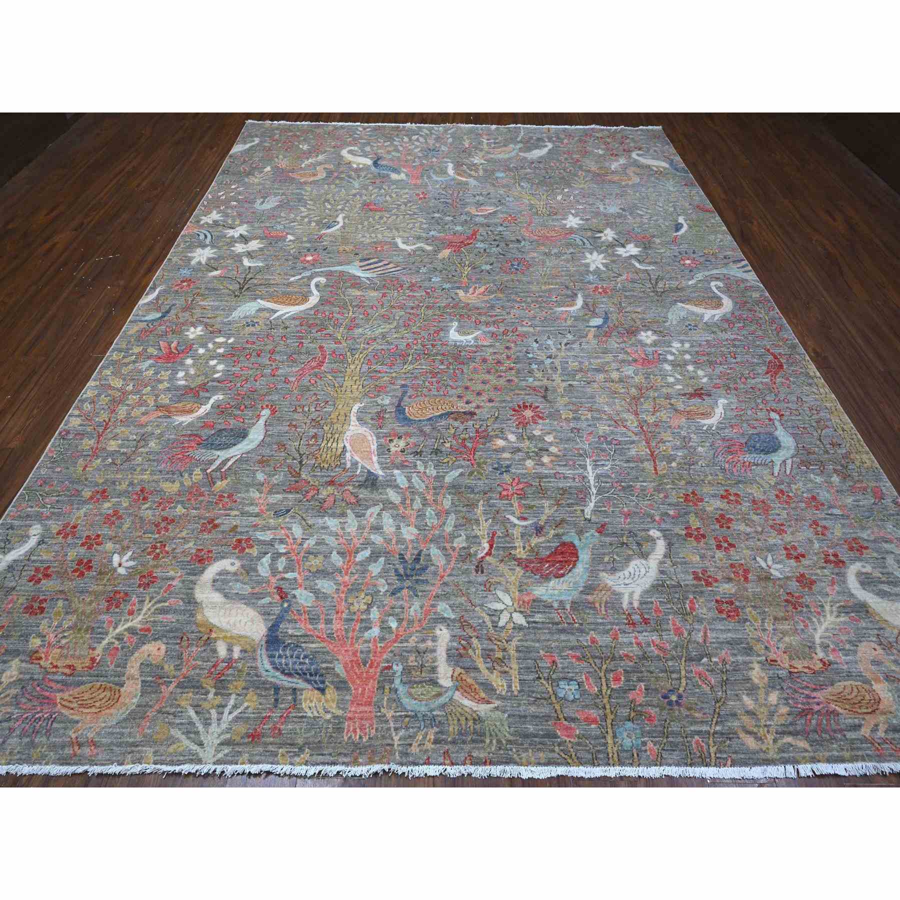 Oushak-And-Peshawar-Hand-Knotted-Rug-444965