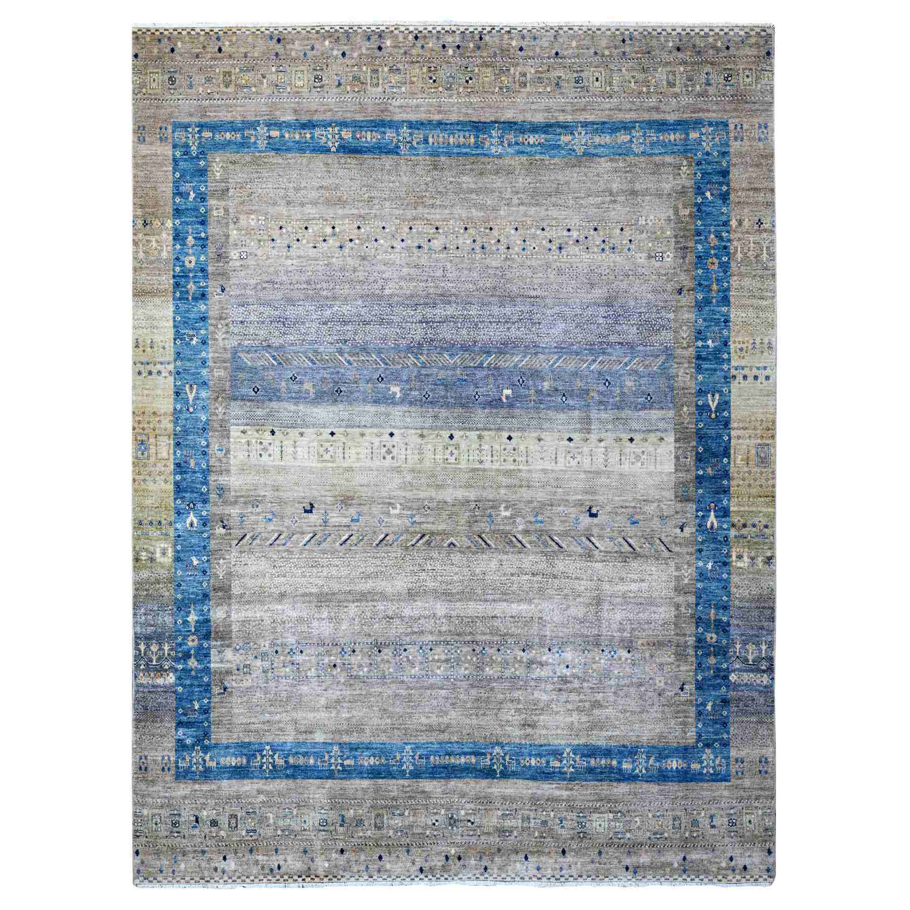 Tribal-Geometric-Hand-Knotted-Rug-444875