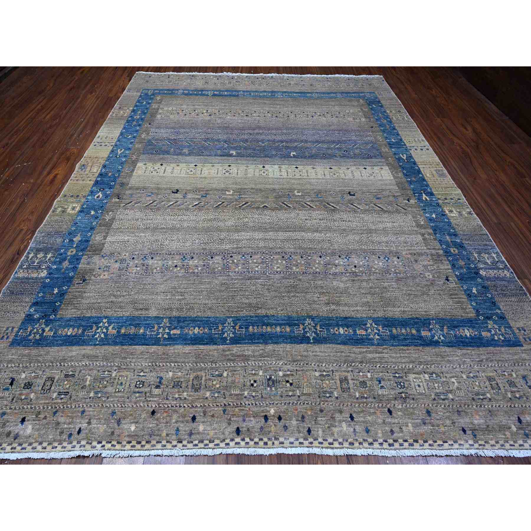 Tribal-Geometric-Hand-Knotted-Rug-444875