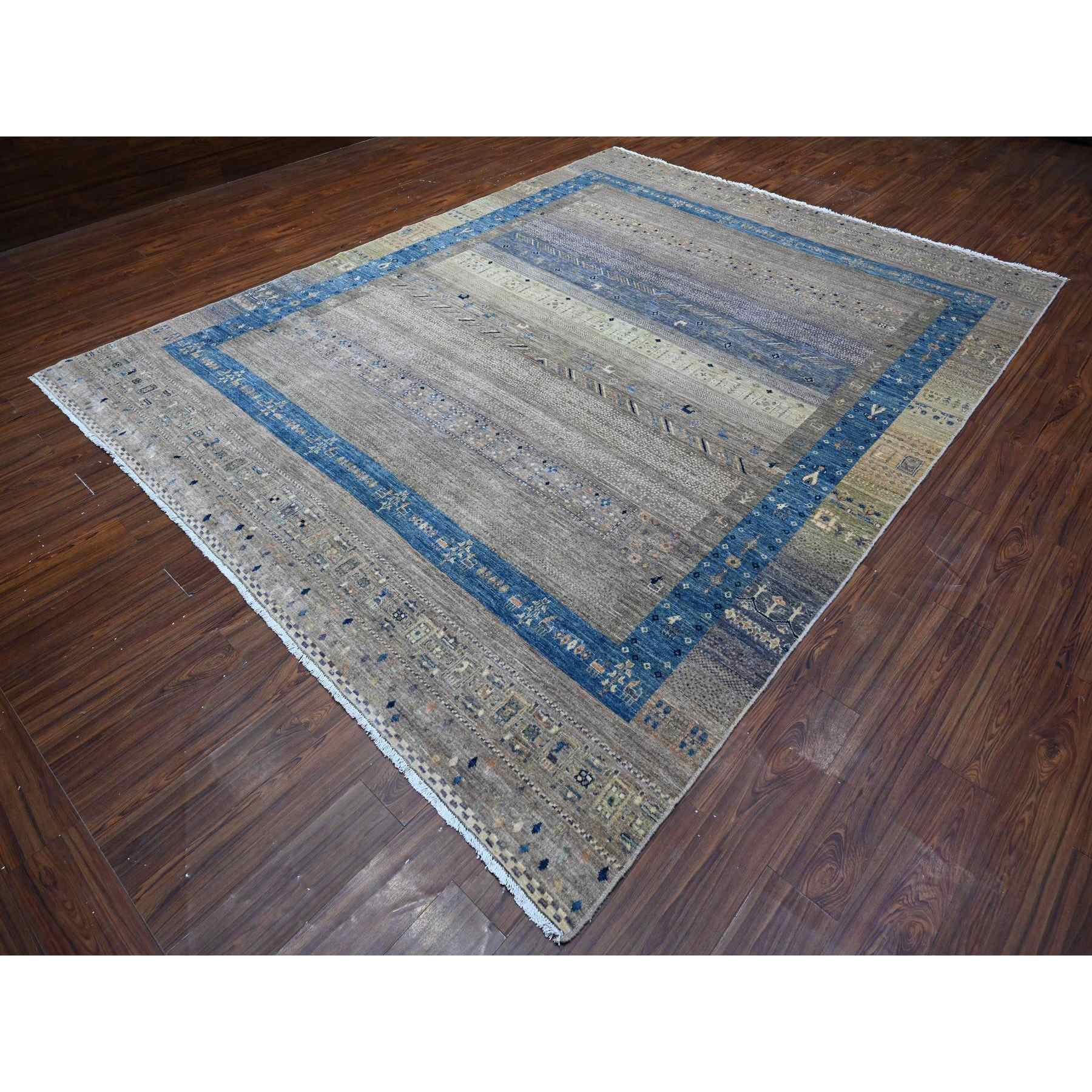 Tribal-Geometric-Hand-Knotted-Rug-444875