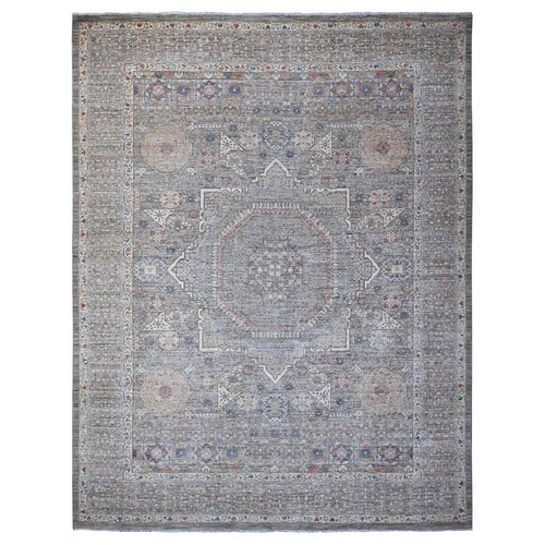 Laid Back Gray, Vegetable Dyes, Organic Wool, Mamluk Design Pre Historic 14th Century Influence, Hand Knotted, Oversized Oriental Rug