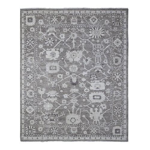 Agreeable Gray, Organic Wool, Angora Oushak, Hand Knotted, Natural Dyes, Oriental Rug