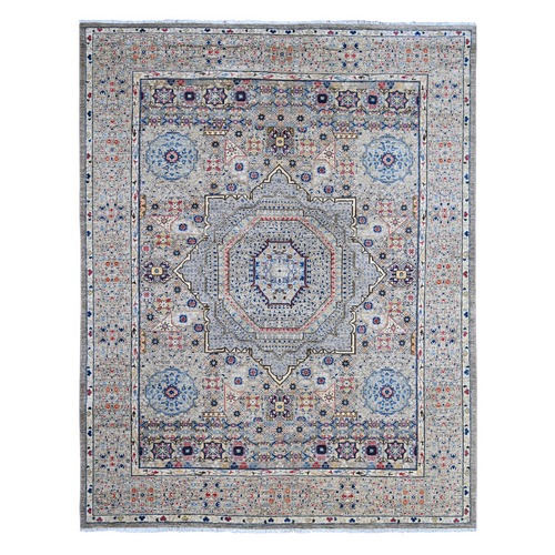 Coventry Gray, Pre Historic Mamluk Design, Organic Wool, Natural Dyes, Hand Knotted Fine Aryana Oriental Rug