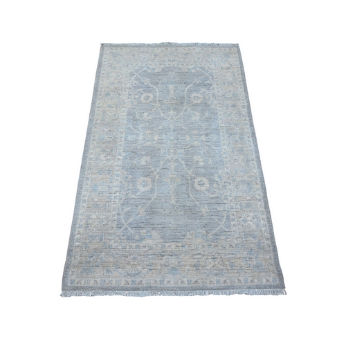 Steely Gray, Washed Out Zeiglar Mahal Design, Natural Dyes, Shiny Wool, Hand Knotted Oriental Rug