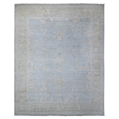 Quilt Blue, Faded, Vegetable Dyes, Wool Weft, Afghan Angora Design, Hand Knotted, Tribal Floral And Leaf Design, Oversized Oriental 