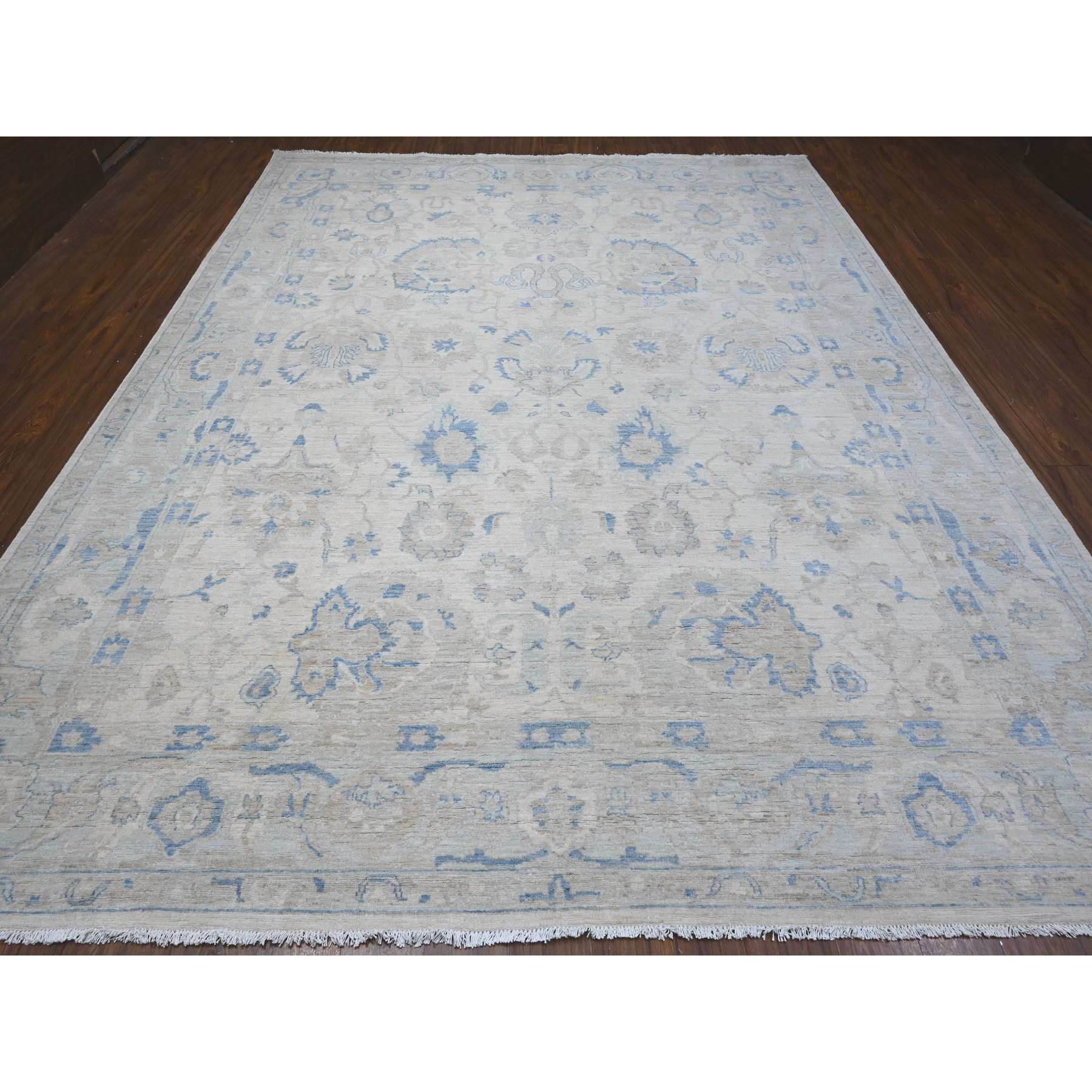 Oushak-And-Peshawar-Hand-Knotted-Rug-445010