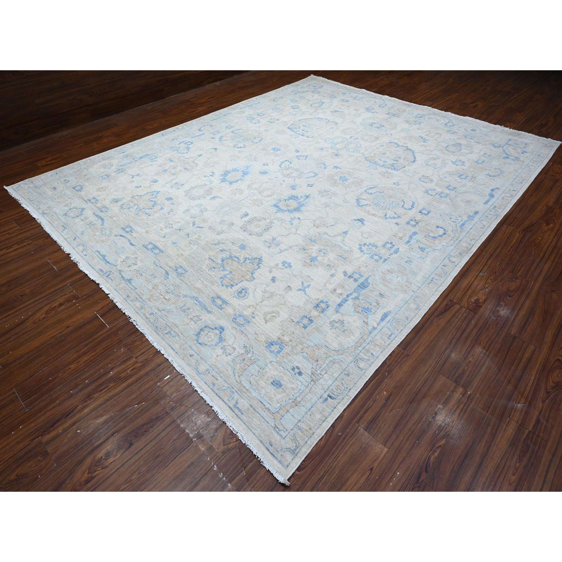 Oushak-And-Peshawar-Hand-Knotted-Rug-445010