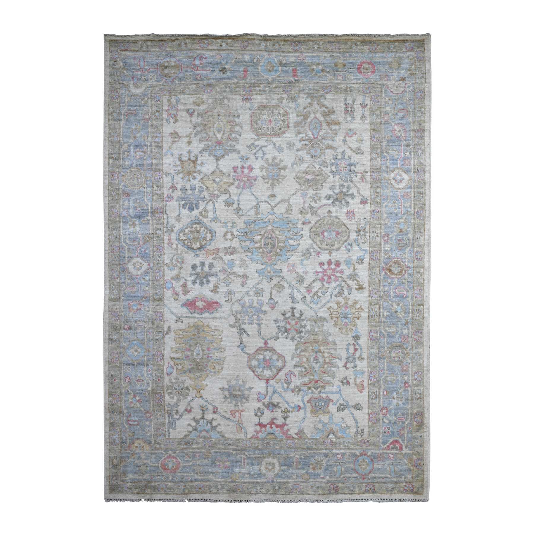 Oushak-And-Peshawar-Hand-Knotted-Rug-445605