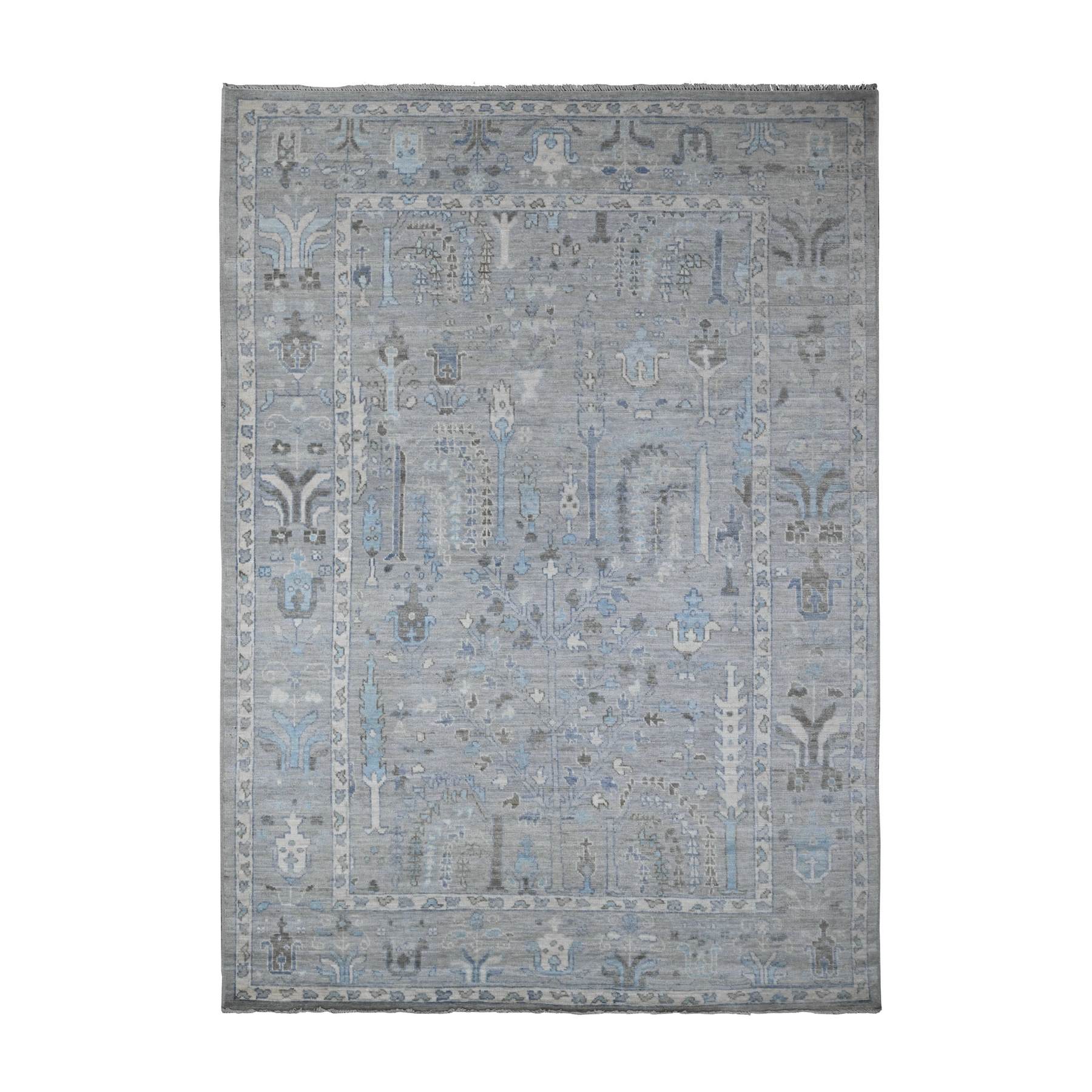 Oushak-And-Peshawar-Hand-Knotted-Rug-445610