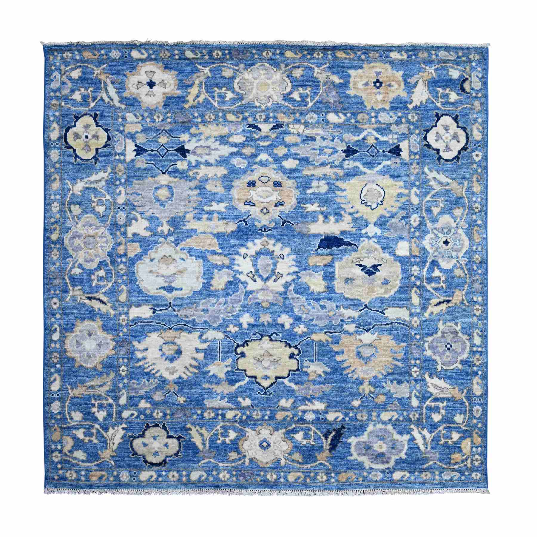 Oushak-And-Peshawar-Hand-Knotted-Rug-445625