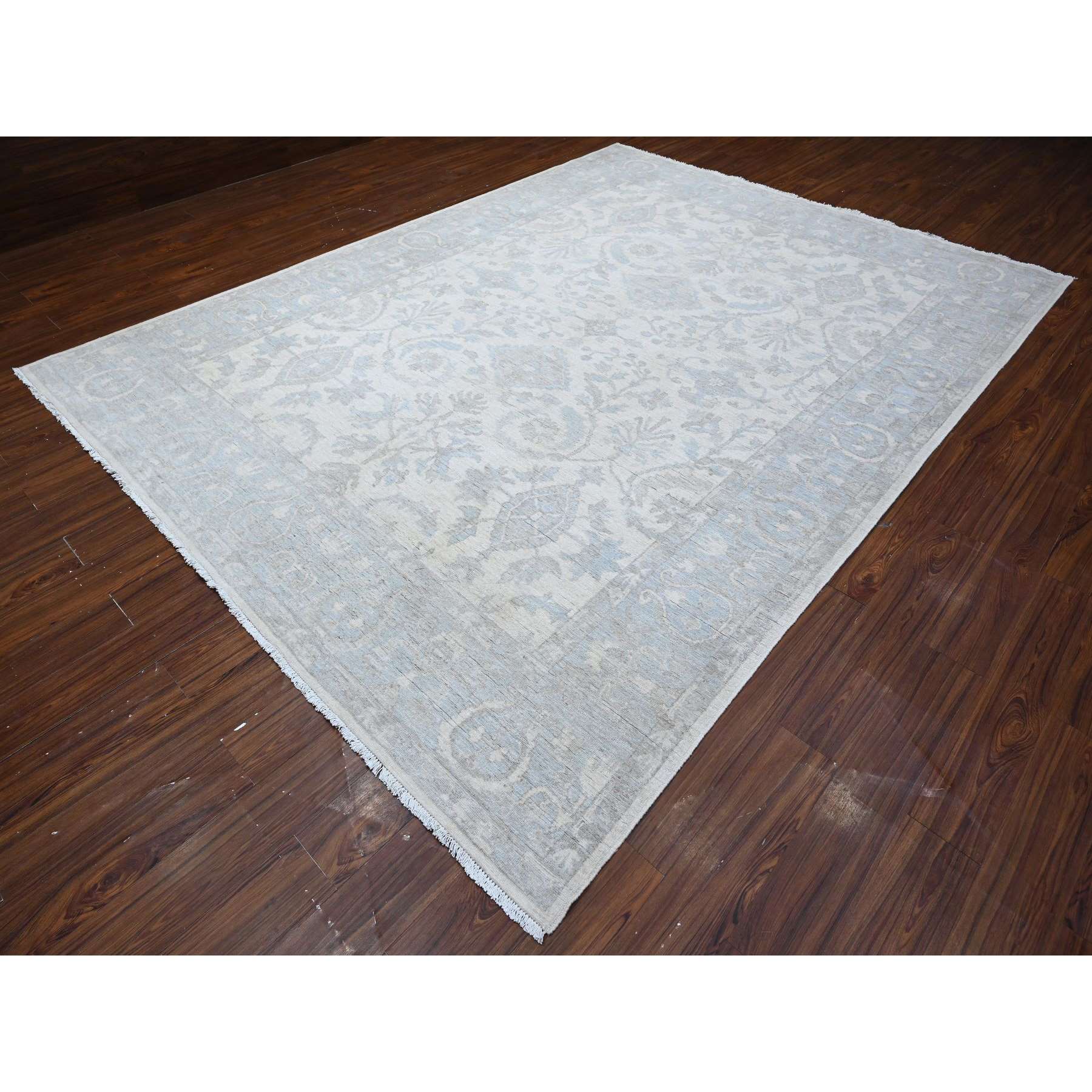 Oushak-And-Peshawar-Hand-Knotted-Rug-445720