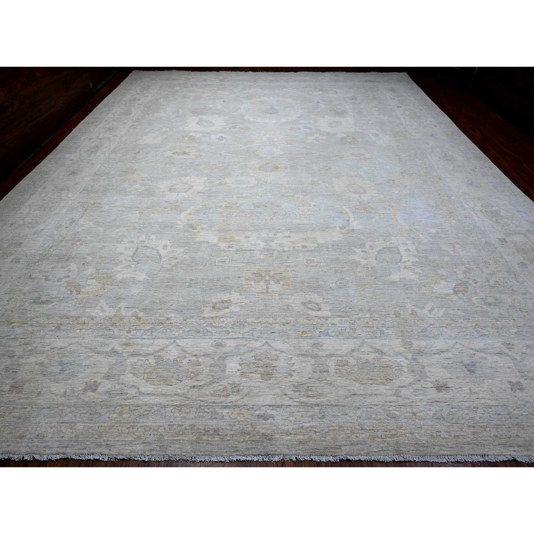 Oushak-And-Peshawar-Hand-Knotted-Rug-445730