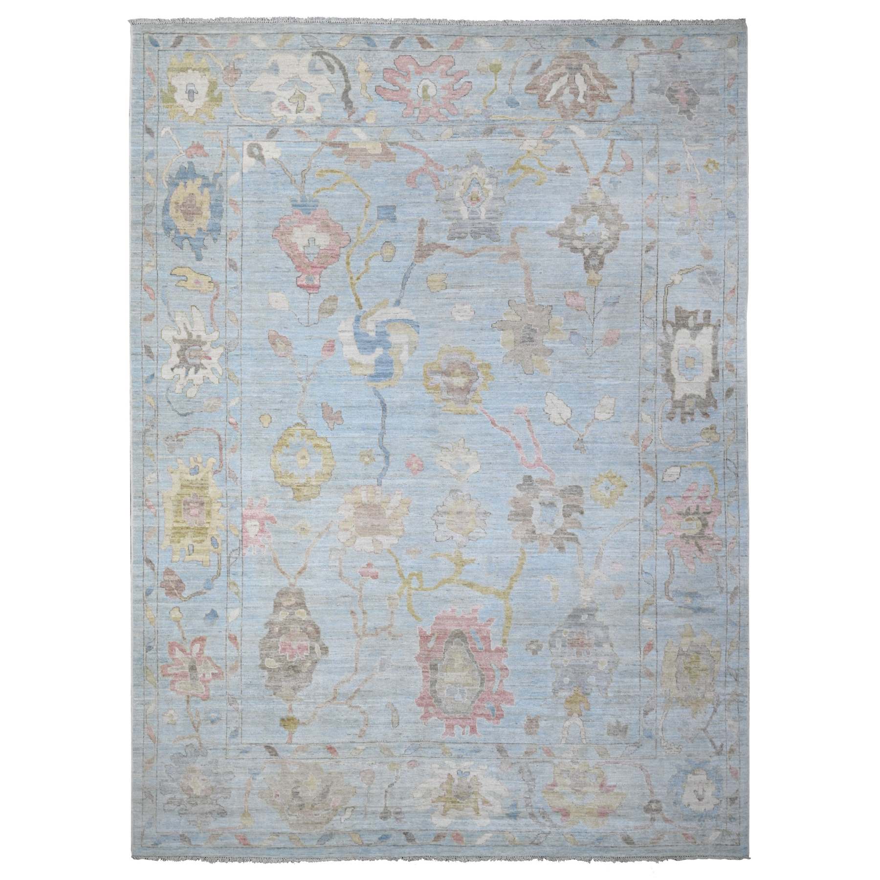 Oushak-And-Peshawar-Hand-Knotted-Rug-445750