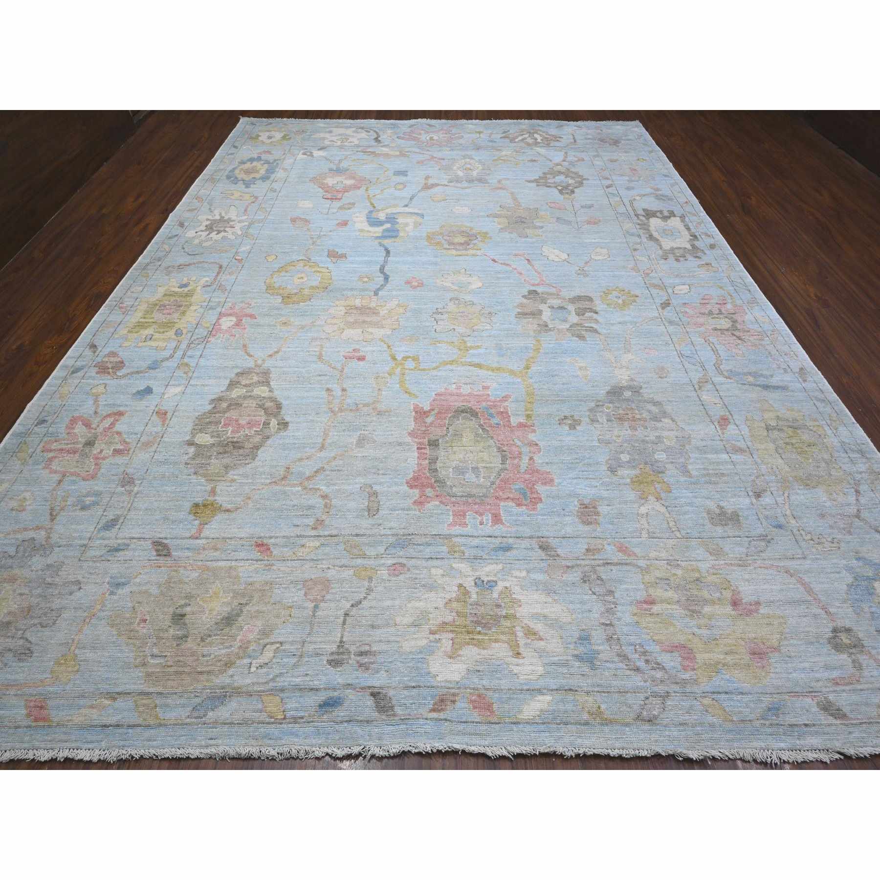 Oushak-And-Peshawar-Hand-Knotted-Rug-445750