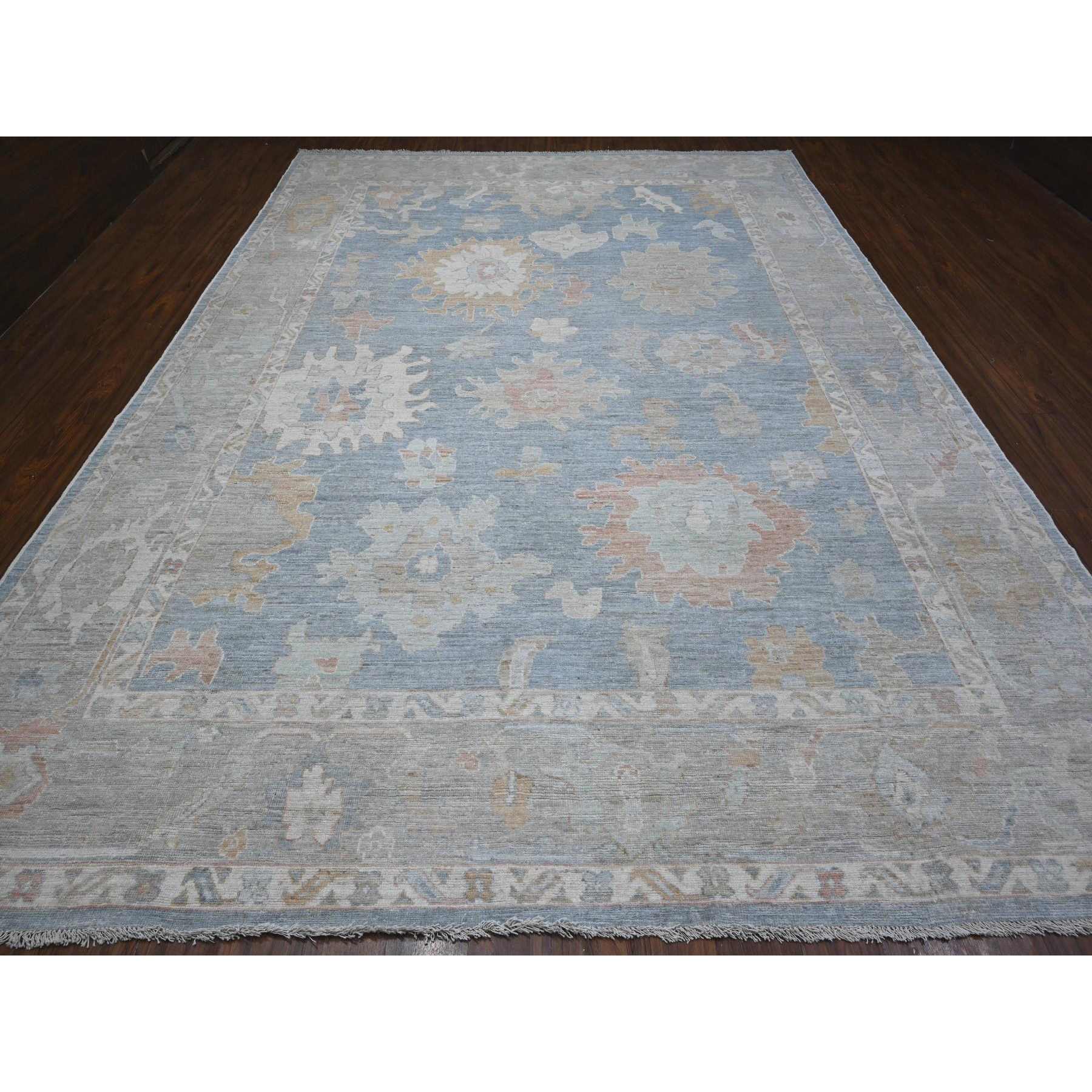 Oushak-And-Peshawar-Hand-Knotted-Rug-445765