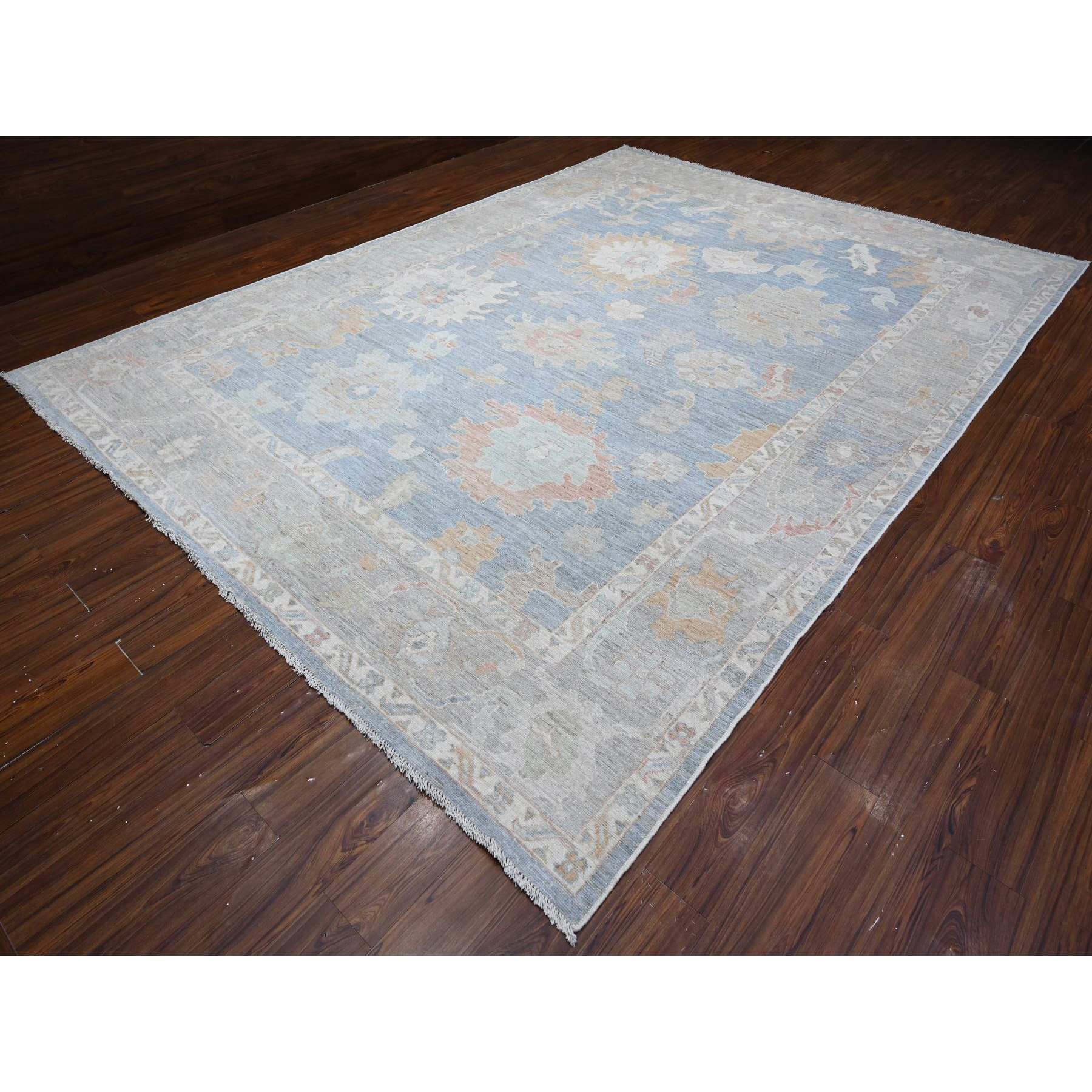 Oushak-And-Peshawar-Hand-Knotted-Rug-445765