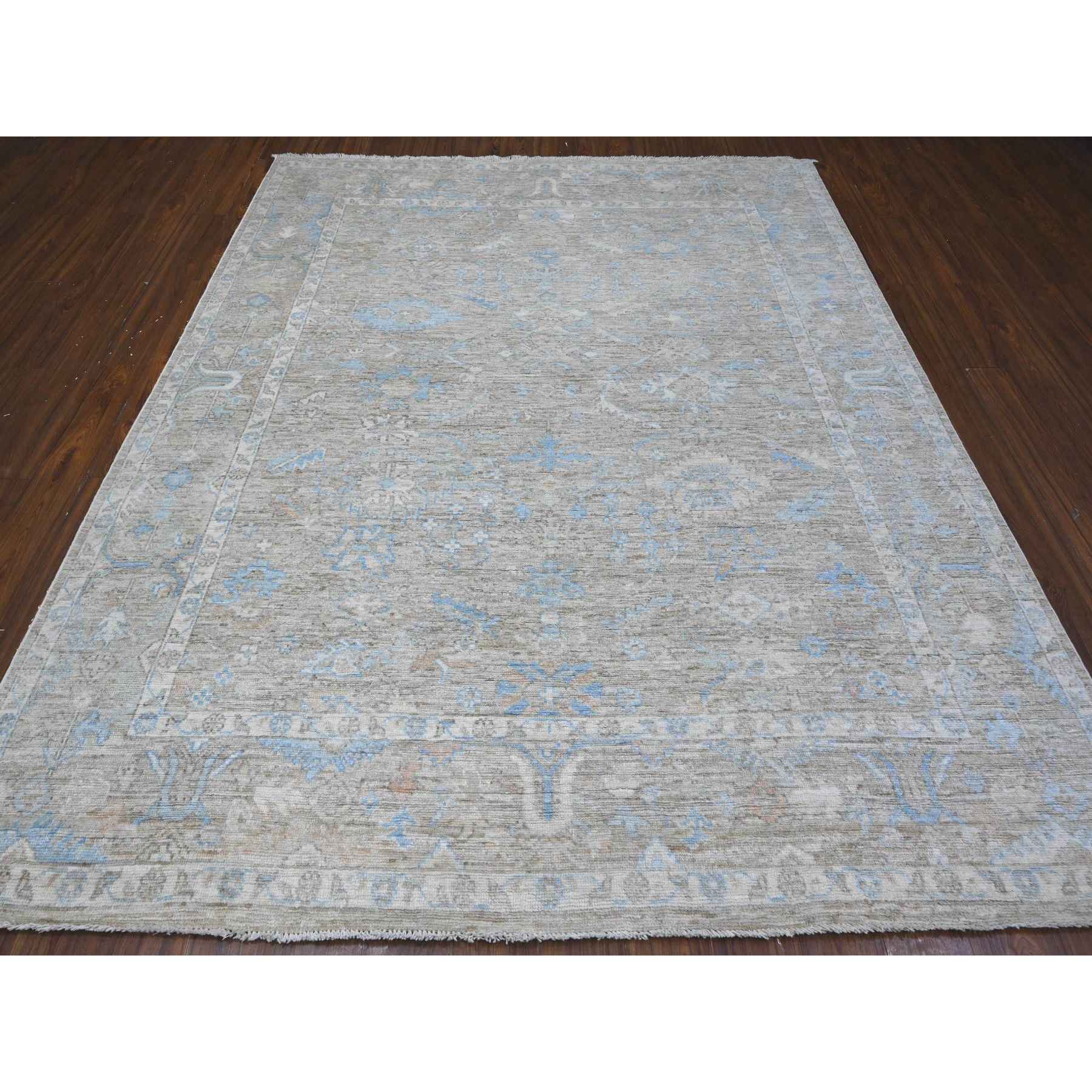 Oushak-And-Peshawar-Hand-Knotted-Rug-445770