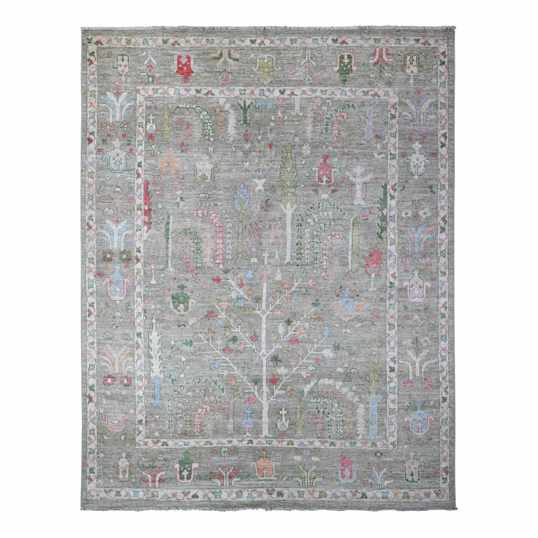 Oushak-And-Peshawar-Hand-Knotted-Rug-445775