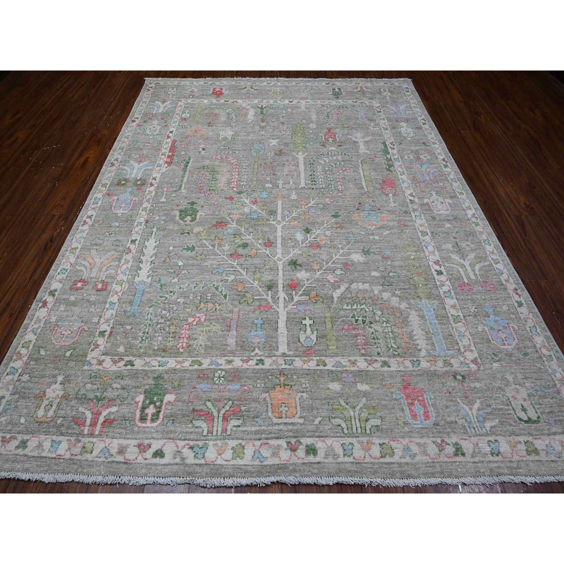 Oushak-And-Peshawar-Hand-Knotted-Rug-445775