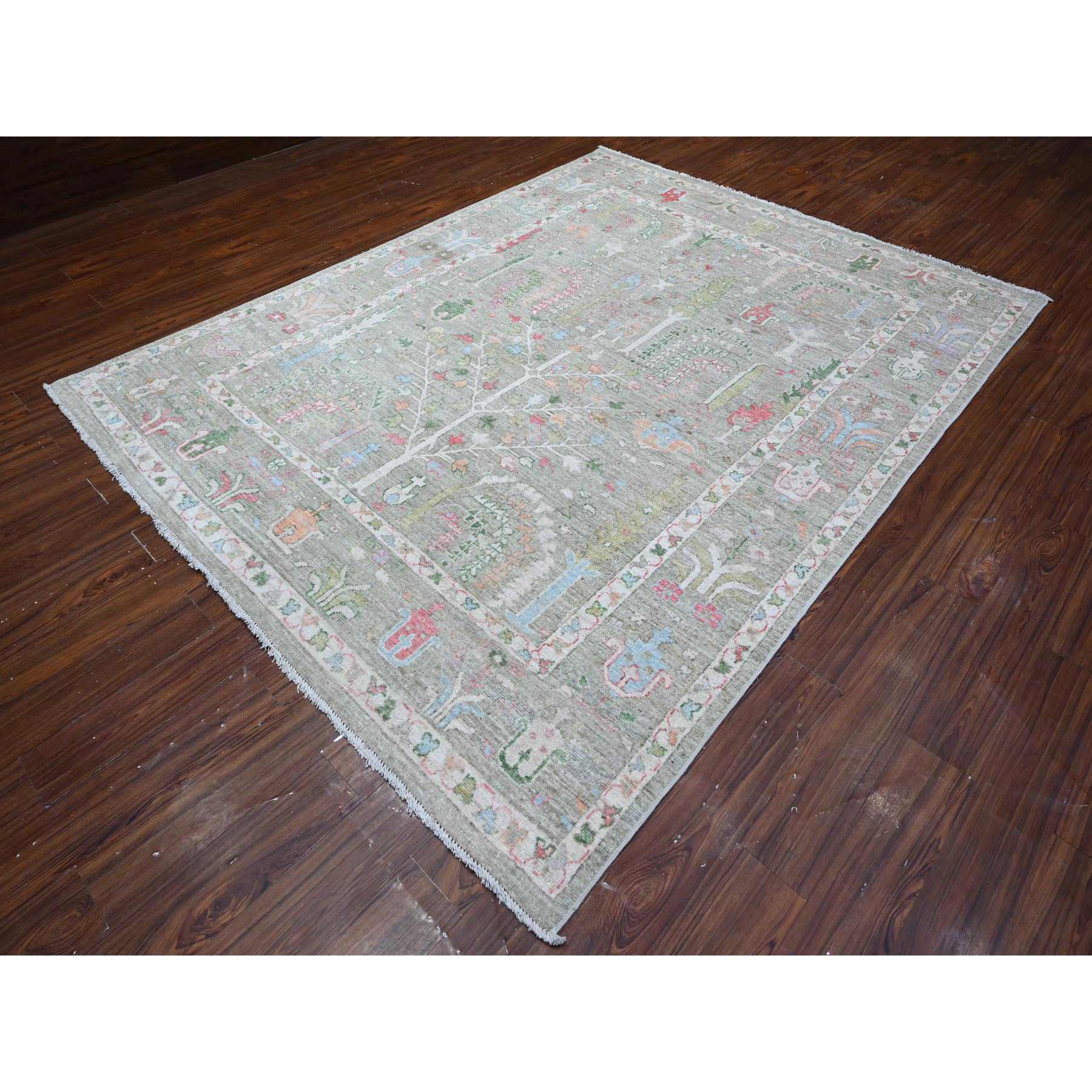 Oushak-And-Peshawar-Hand-Knotted-Rug-445775