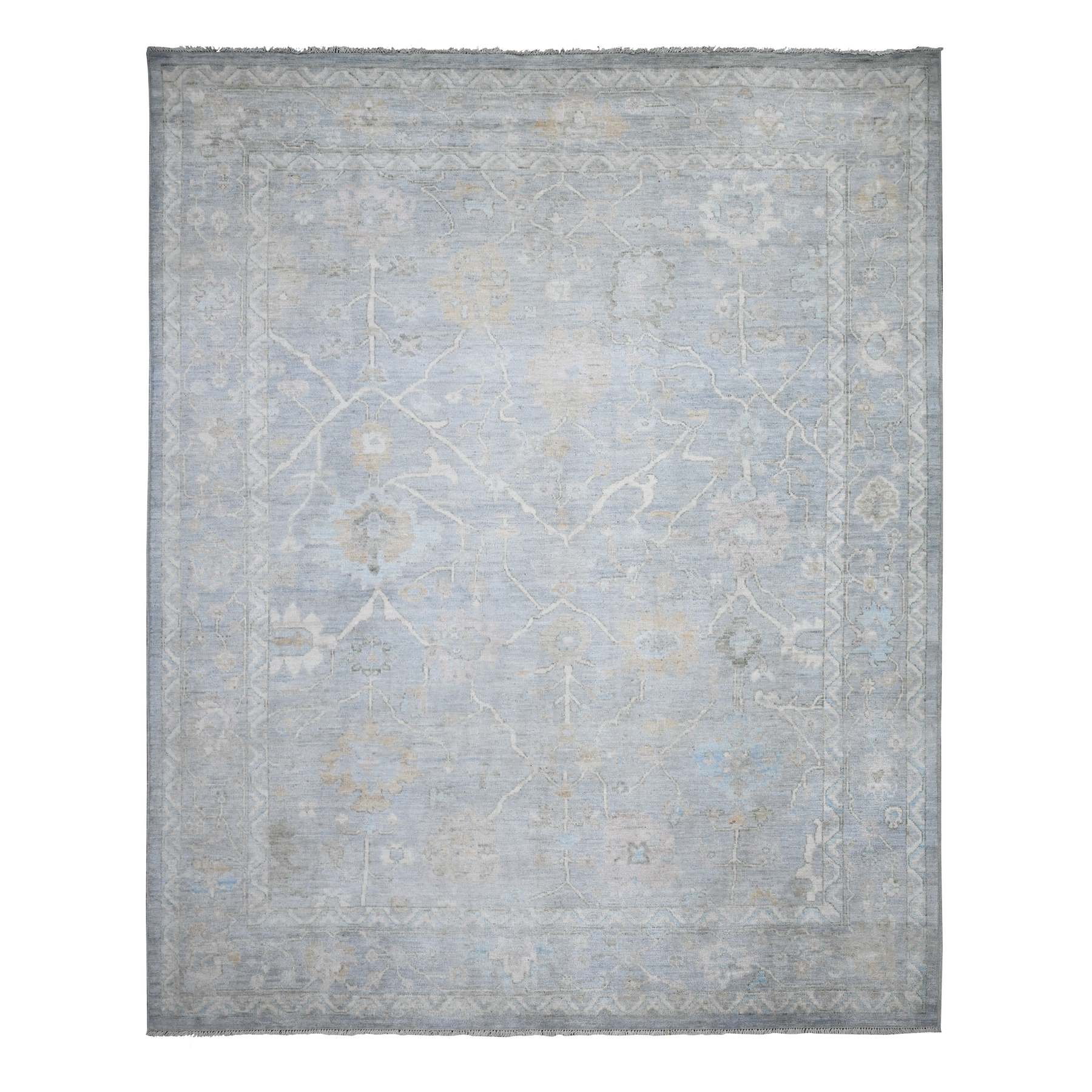 Oushak-And-Peshawar-Hand-Knotted-Rug-445780