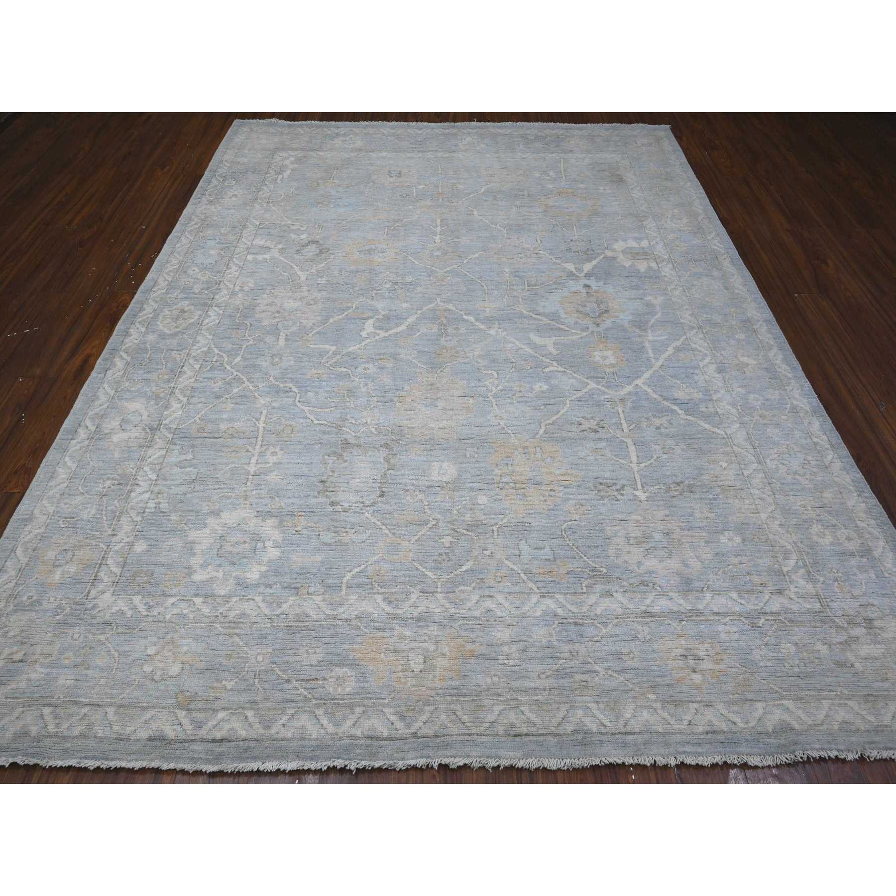 Oushak-And-Peshawar-Hand-Knotted-Rug-445780