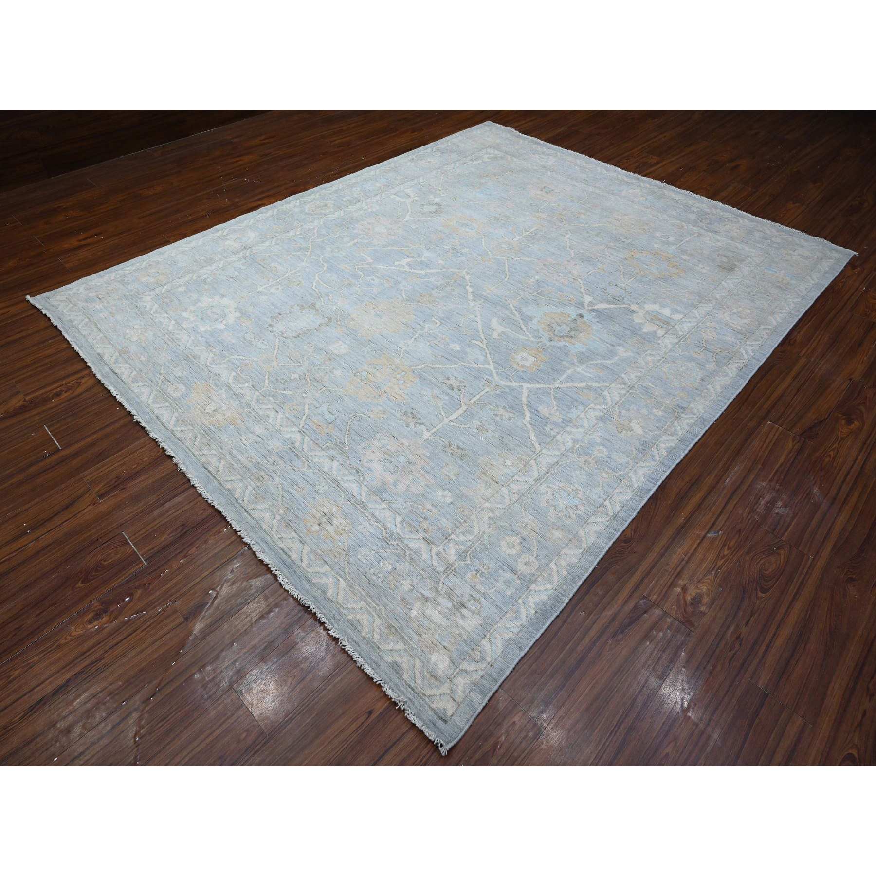 Oushak-And-Peshawar-Hand-Knotted-Rug-445780