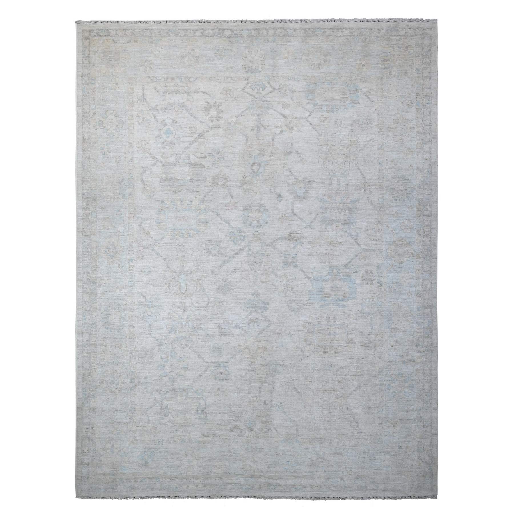 Oushak-And-Peshawar-Hand-Knotted-Rug-445855