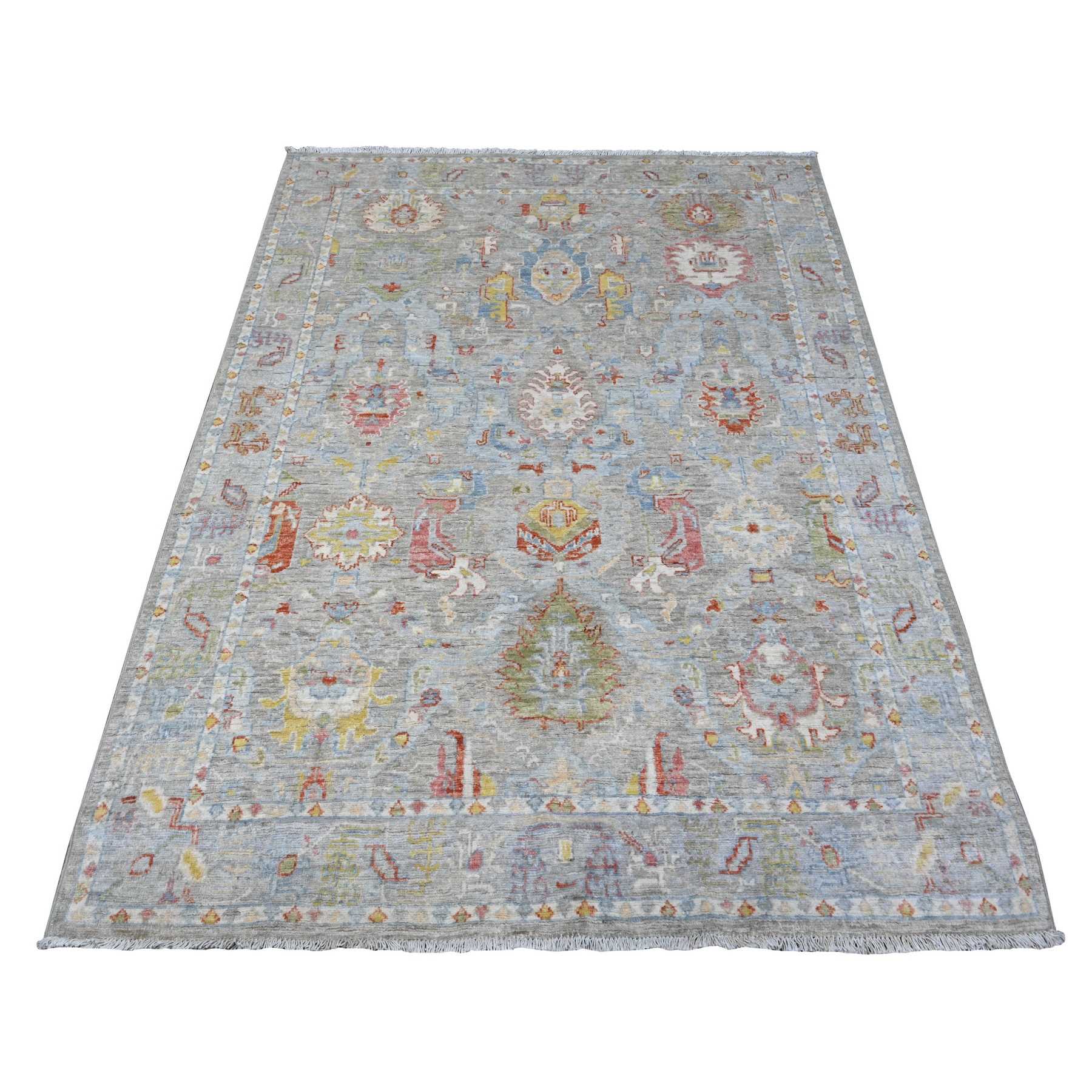 Oushak-And-Peshawar-Hand-Knotted-Rug-445875