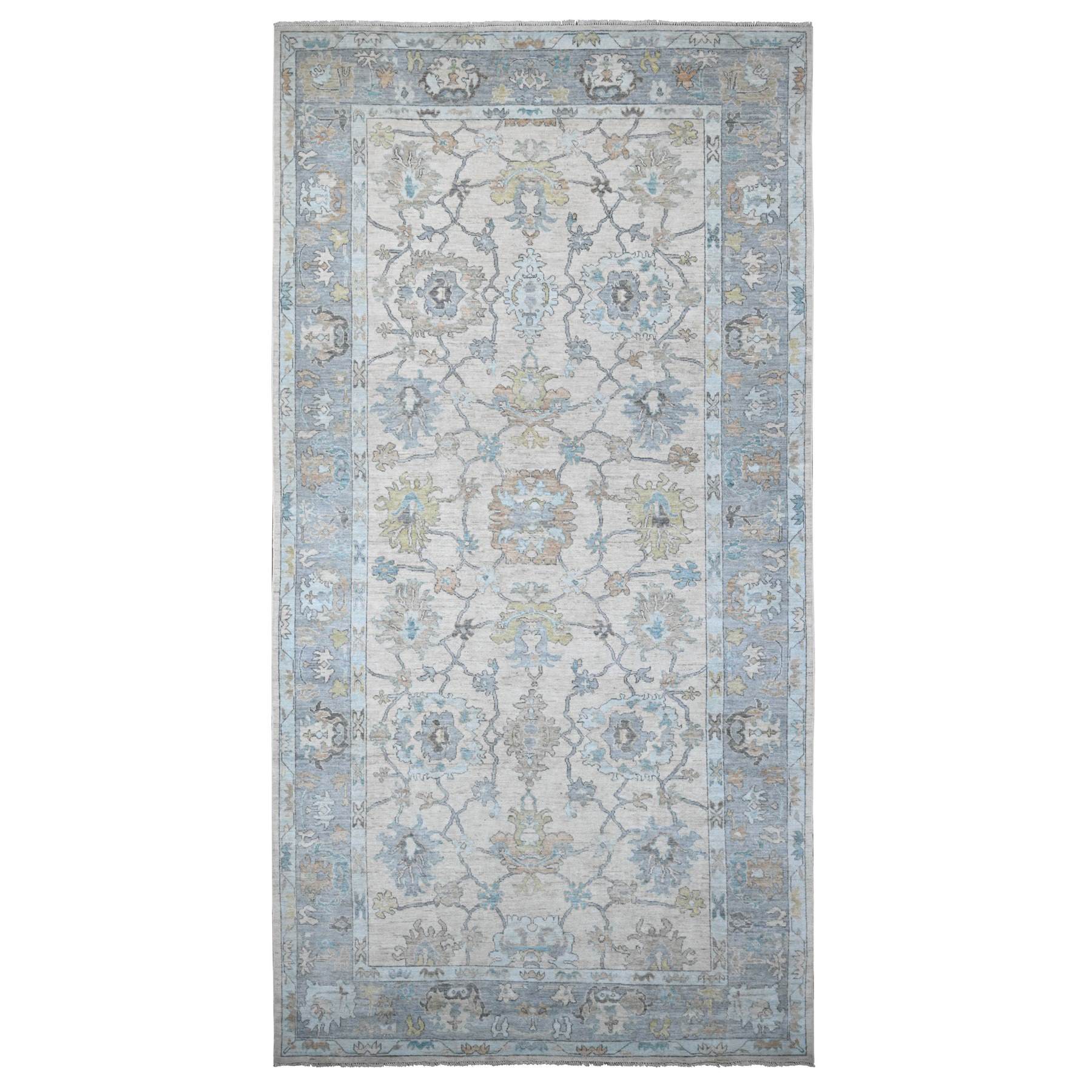 Oushak-And-Peshawar-Hand-Knotted-Rug-446300