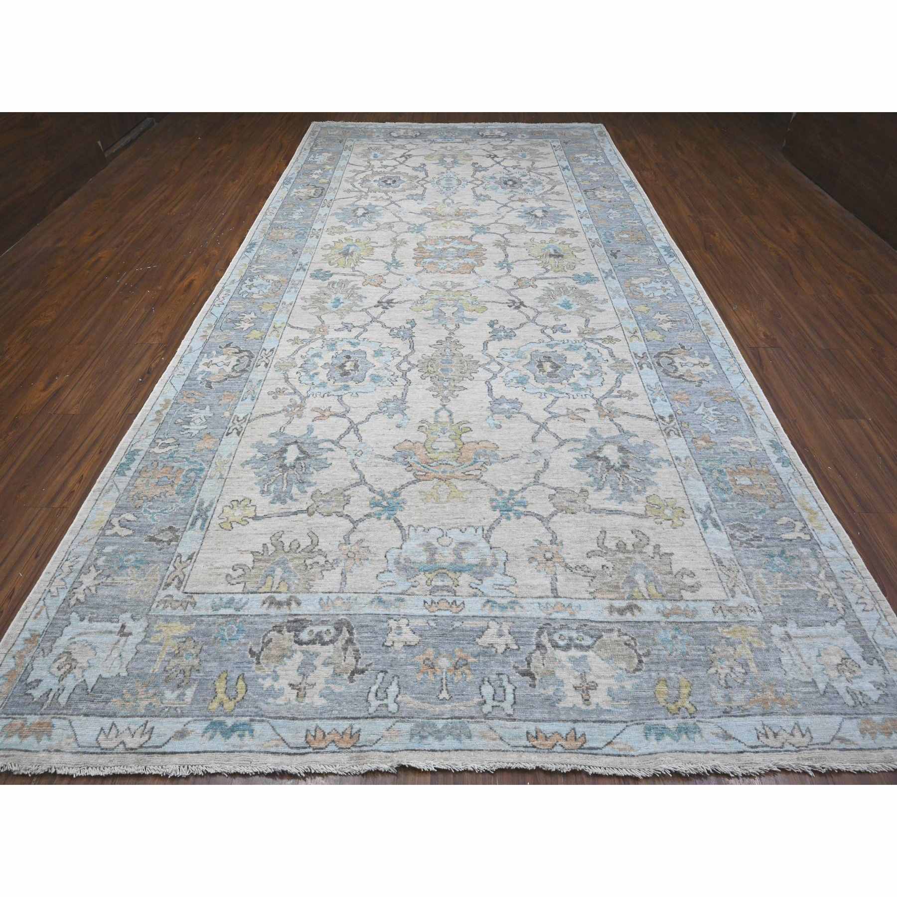 Oushak-And-Peshawar-Hand-Knotted-Rug-446300