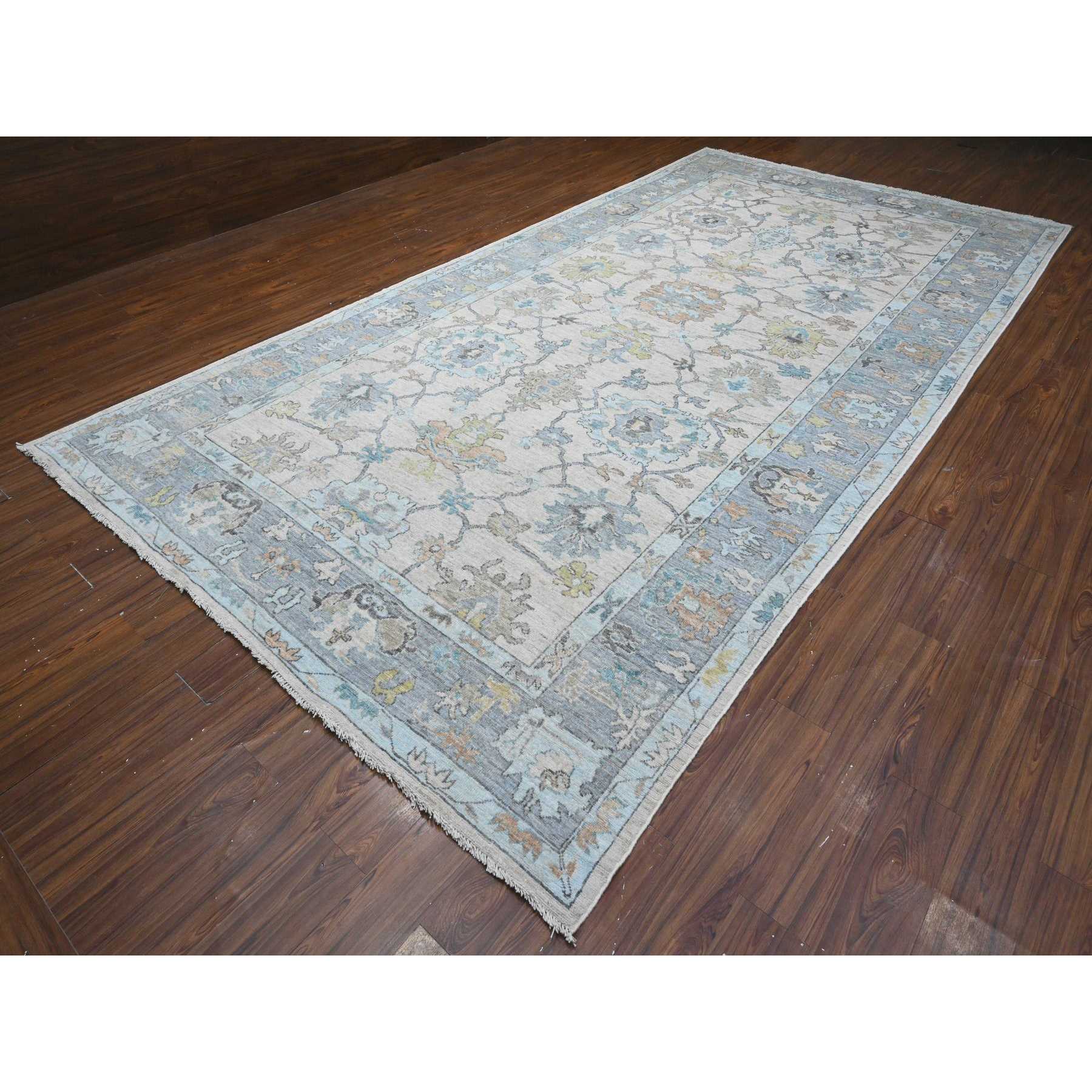 Oushak-And-Peshawar-Hand-Knotted-Rug-446300